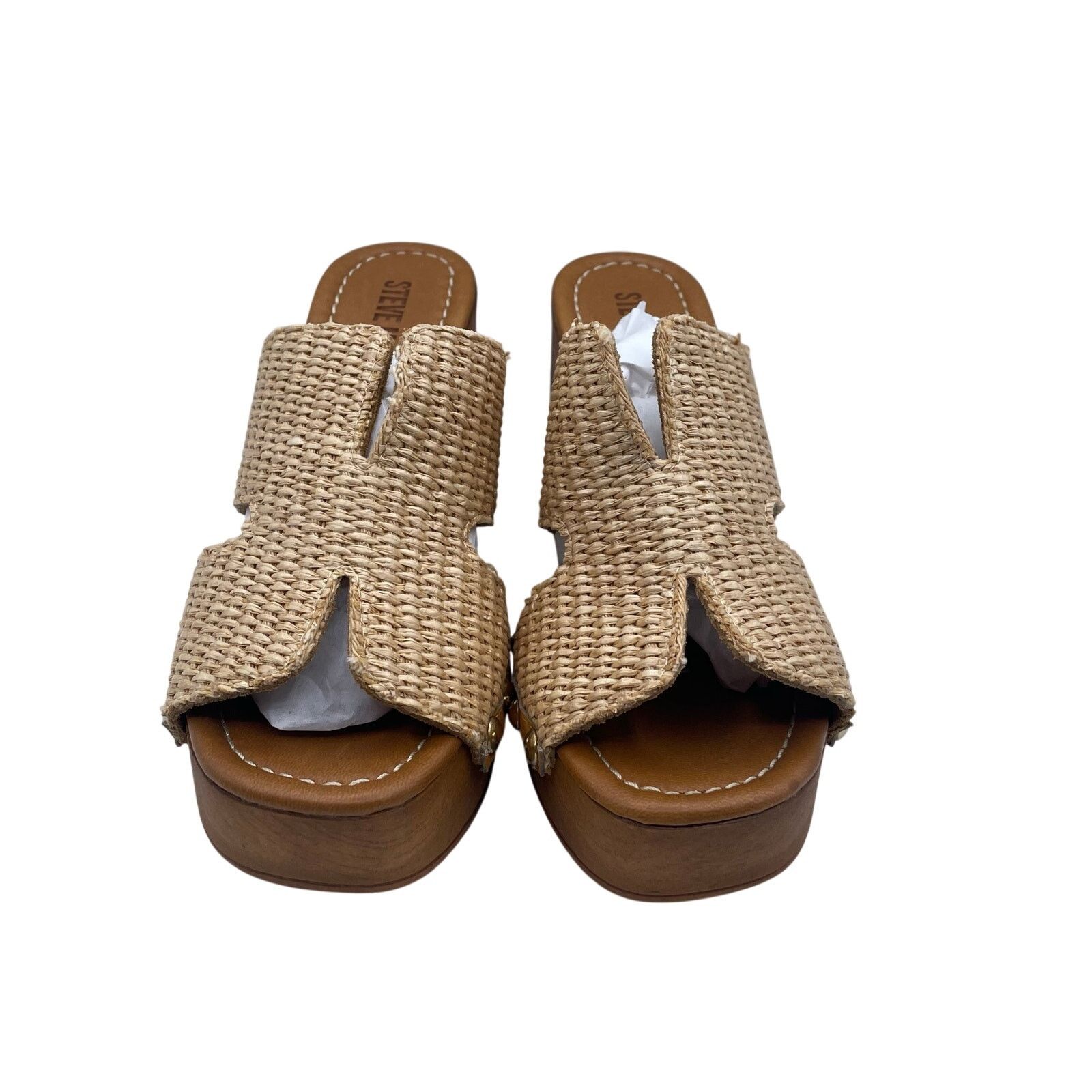 Steve Madden Steve Madden SunKissed Raffia Sandals Block Heels Italy 6 Size US 6 / IT 36 - 3 Thumbnail