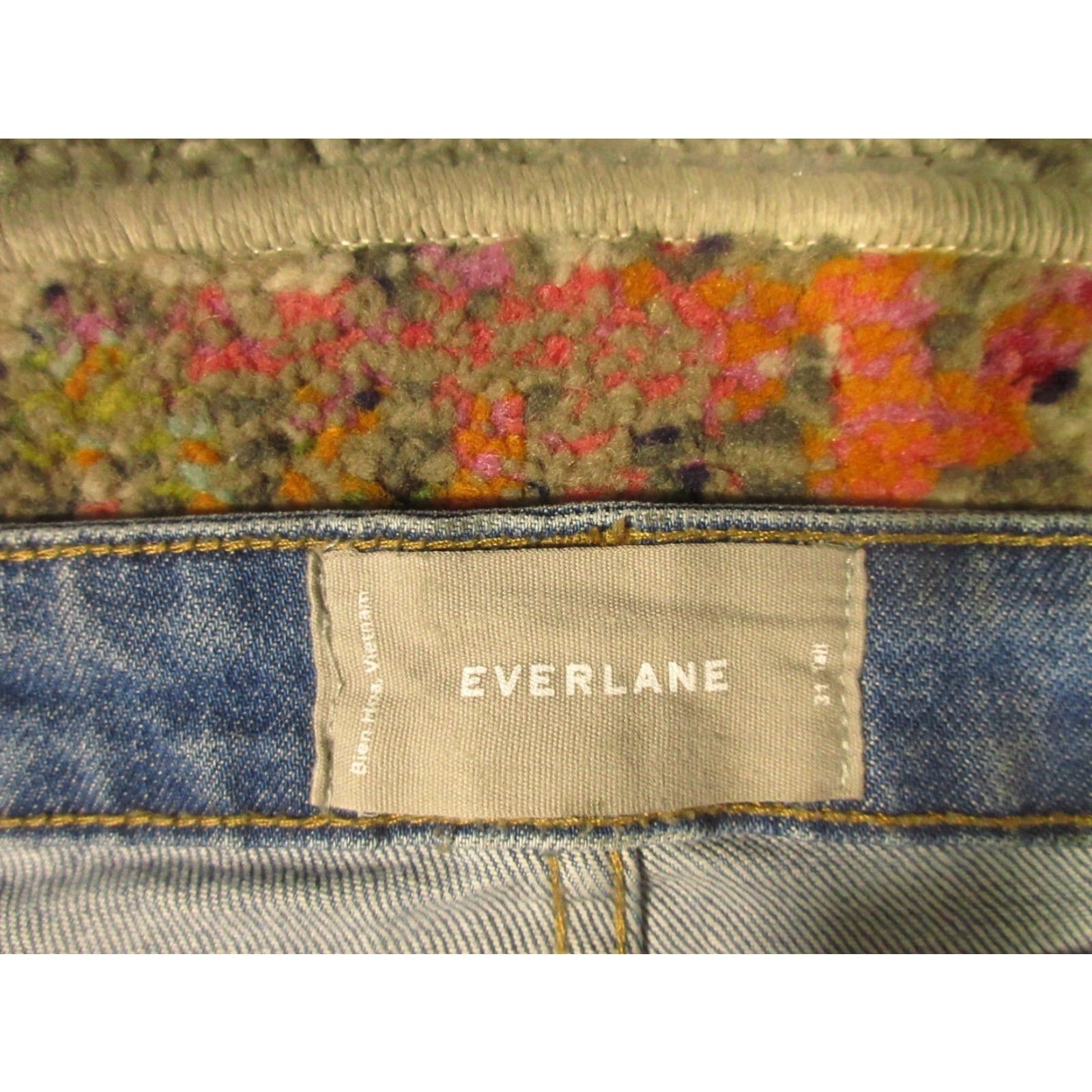 Everlane Everlane Mid Rise Jeans Women's 31 Tall 32x31 Denim Blue 5-Pocket Skinny Medium Wash Whiskers Fade Zip Button Size 24" / US 00 / IT 34 - 3 Thumbnail