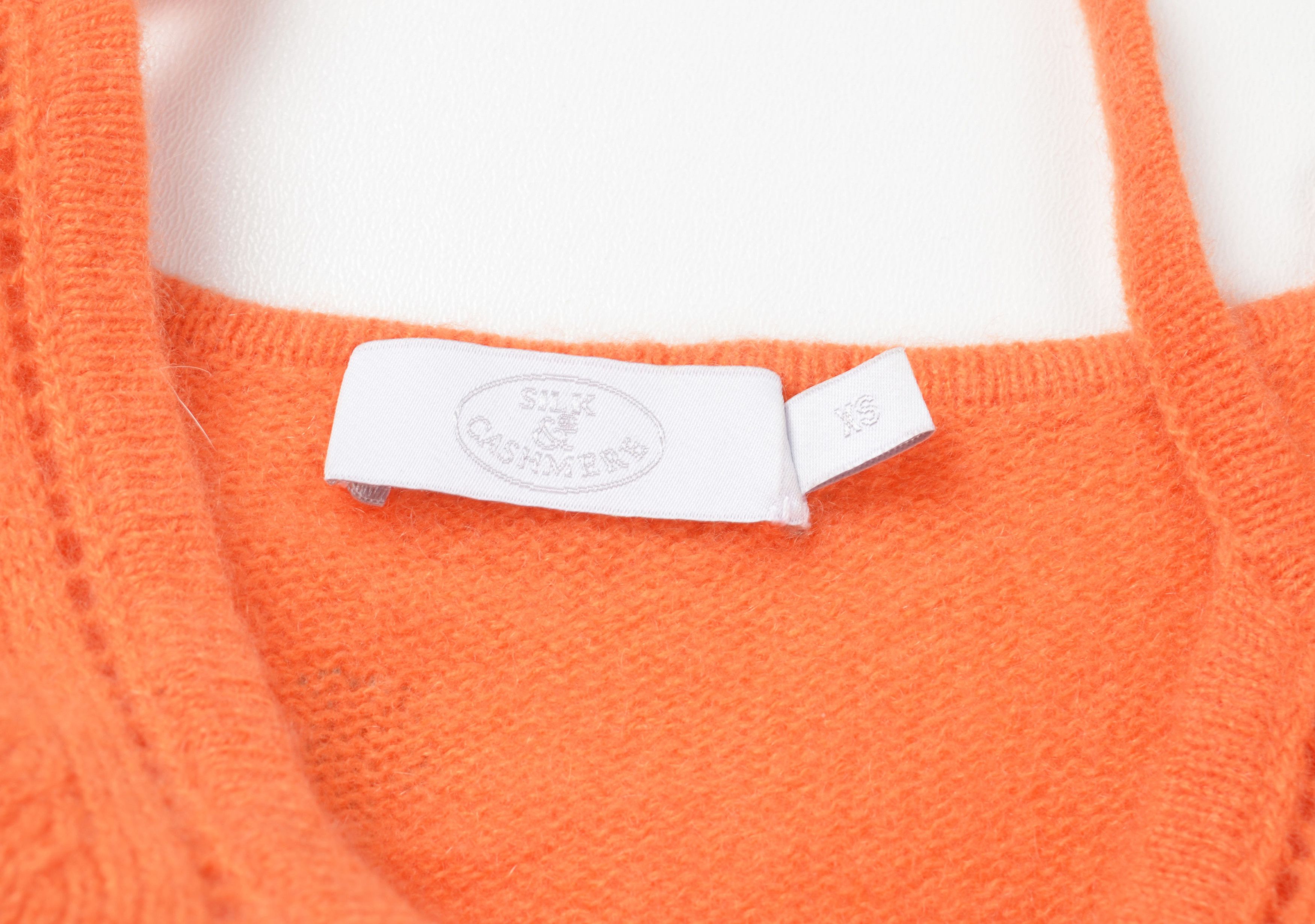 Vintage Vintage Silk & Cashmere Blend Orange Tank Cami Top Size XS / US 0-2 / IT 36-38 - 7 Thumbnail