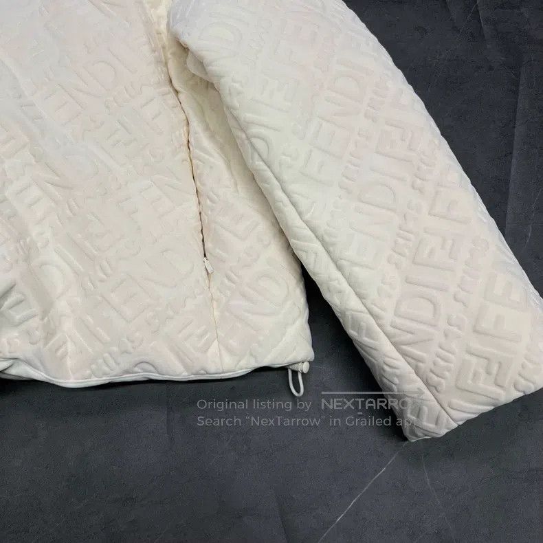 Fendi Fendi Baguette Relief All-Over Print Off-White Down Jacket Size L / US 10 / IT 46 - 3 Thumbnail