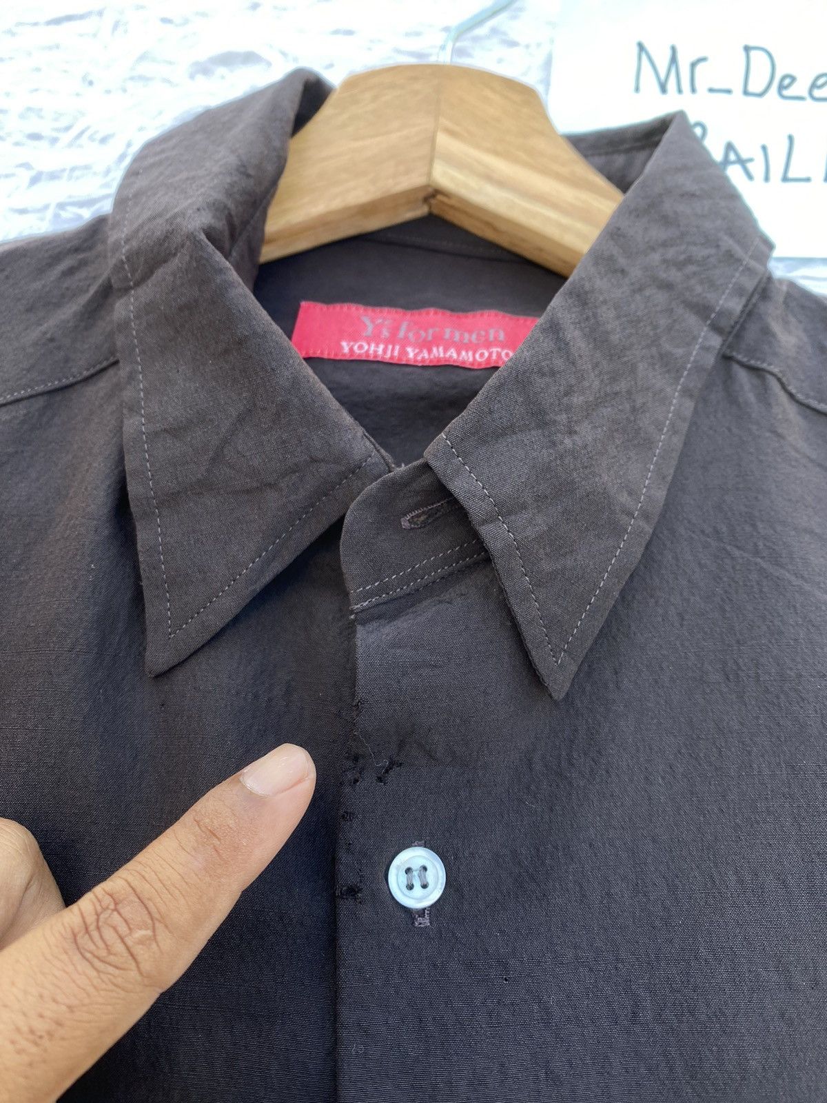 Yohji Yamamoto Rare Vintage 90s Yohji Yamamoto 50% Soie SILK Button Shirt Size US L / EU 52-54 / 3 - 13 Thumbnail