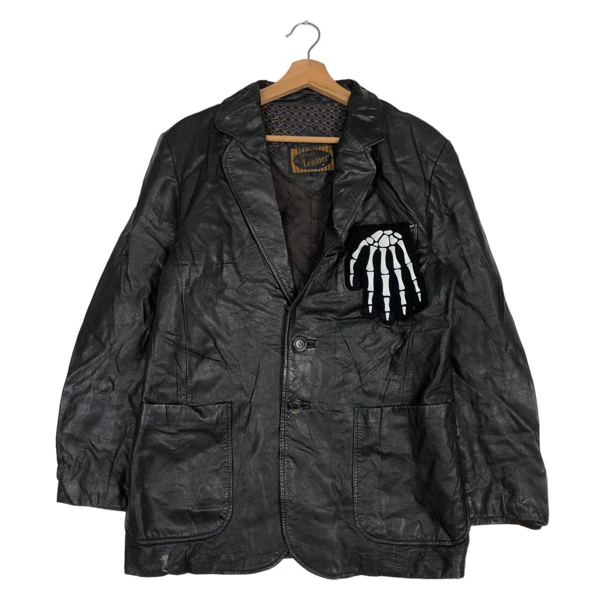 Genuine Leather 🔥90’s Garments Genuine Leather Jacket Double Breast Japan Size US L / EU 52-54 / 3 - 2 Thumbnail