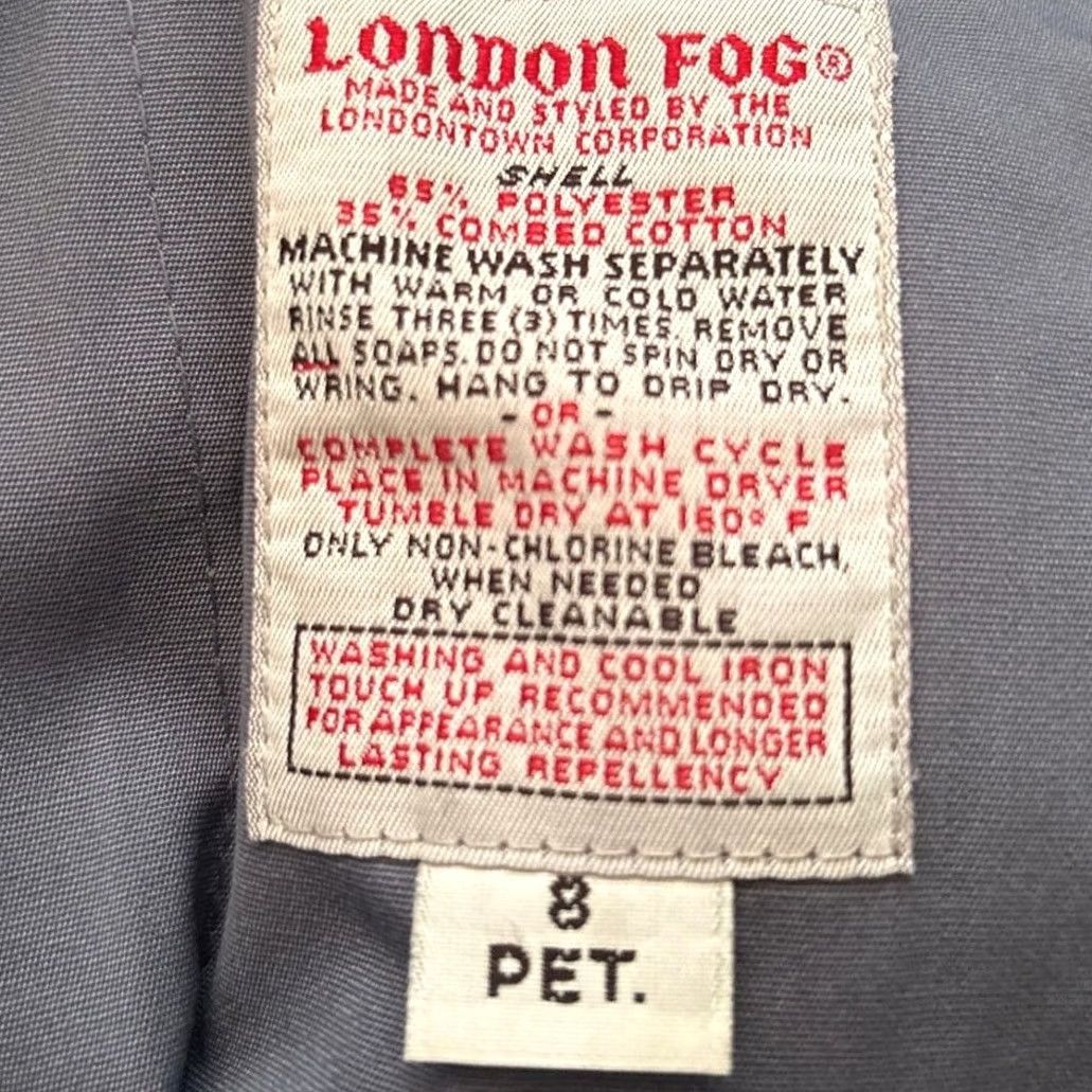 London Fog VINTAGE? No. London Fog Hooded Trench Coat Blue Solid Long Sleeve Petites 8 Womens Coat Size M / US 6-8 / IT 42-44 - 3 Thumbnail