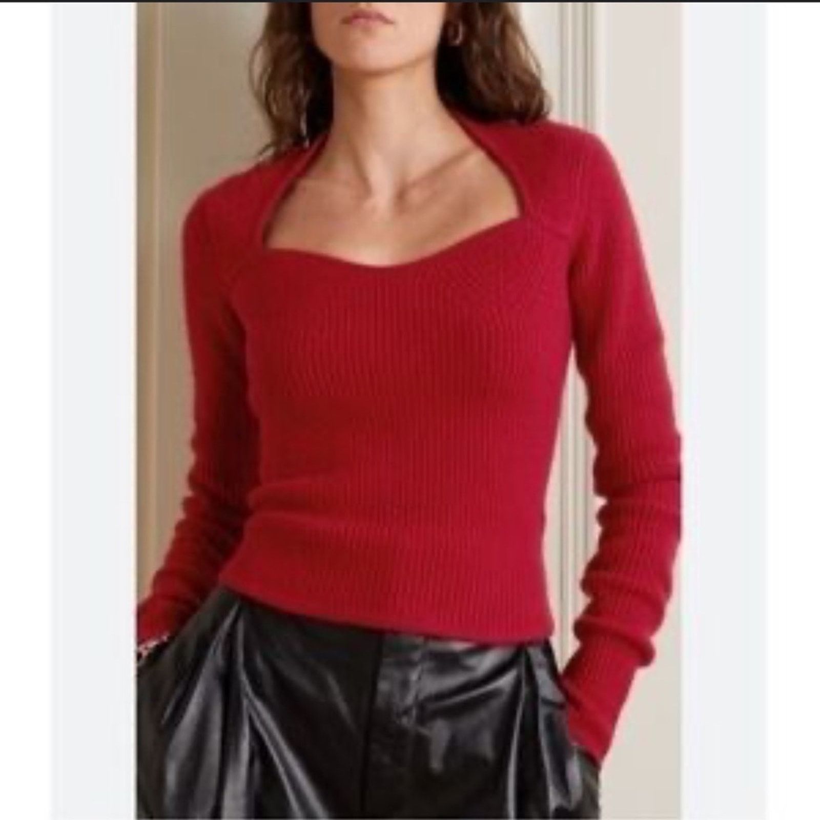Isabel Marant Isabel Marant Bailey Wool-Cashmere Sweater - Size 2 - Red Size XS / US 0-2 / IT 36-38 - 2 Thumbnail