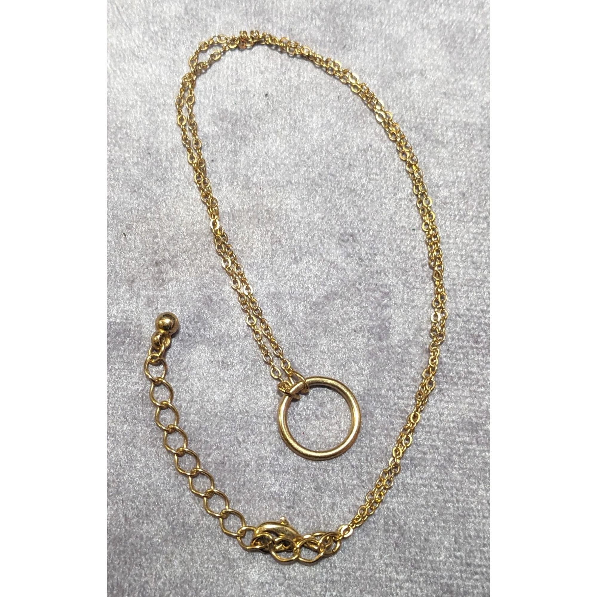 Other Minimalist Gold Tone Hoop Pendant Chain Necklace Size ONE SIZE - 6 Thumbnail