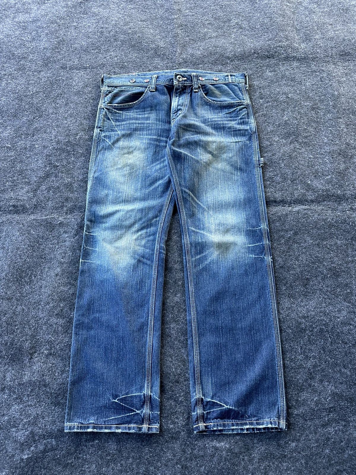 Edwin Vintage Edwin 503 Blue Trip Denim Jeans 34x32 D342 Size US 34 / EU 50 - 1 Thumbnail