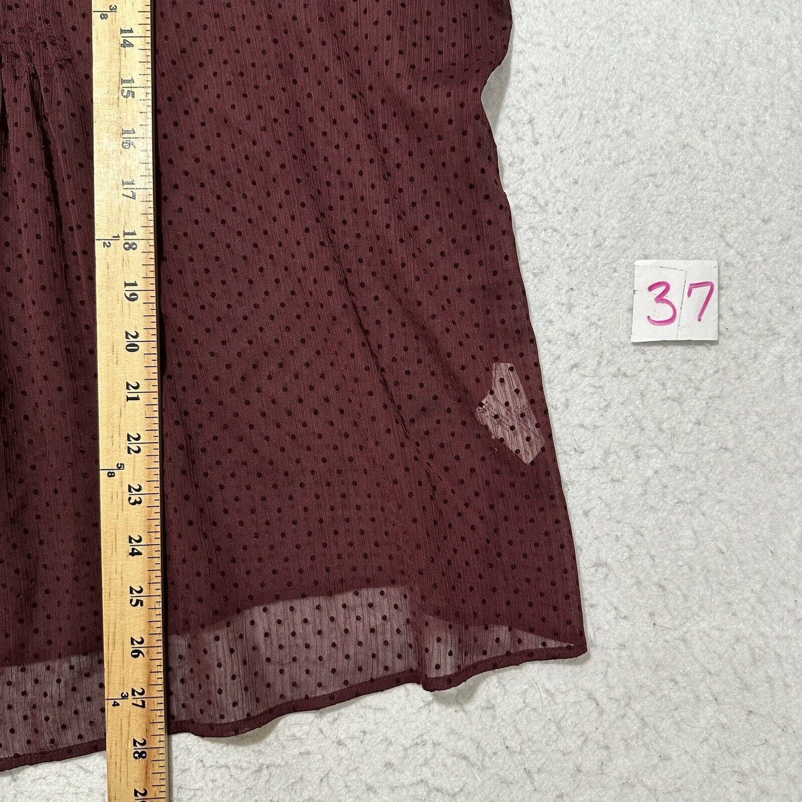 Old Navy Old Navy XXL Relaxed Crepe Burgundy Polka Dot Sheer Blouse Size XXL / US 16-18 / IT 52-54 - 9 Thumbnail