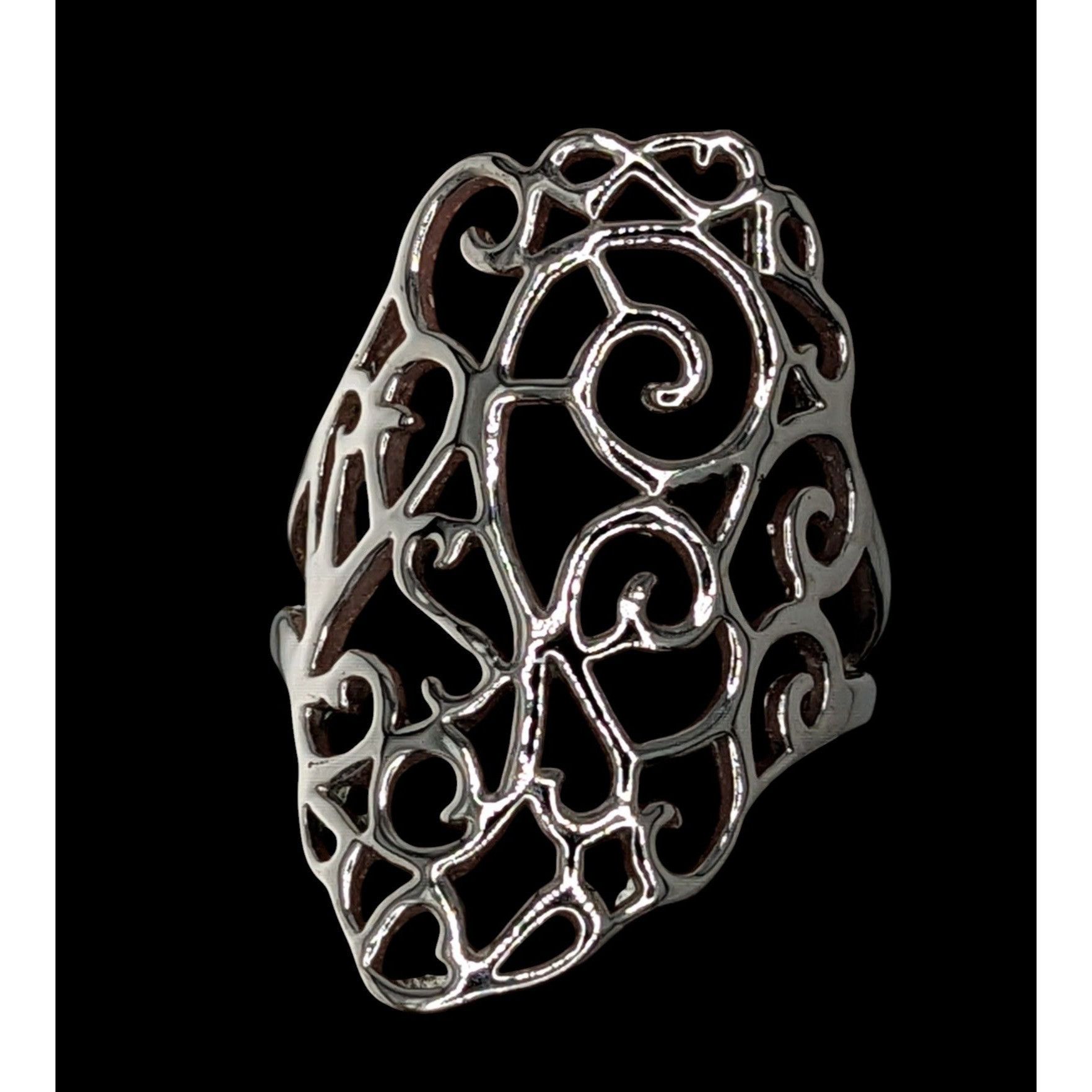 Other Romantic Fantasy Openwork Filigree Statement Ring Size 8.5 S Size ONE SIZE - 1 Thumbnail