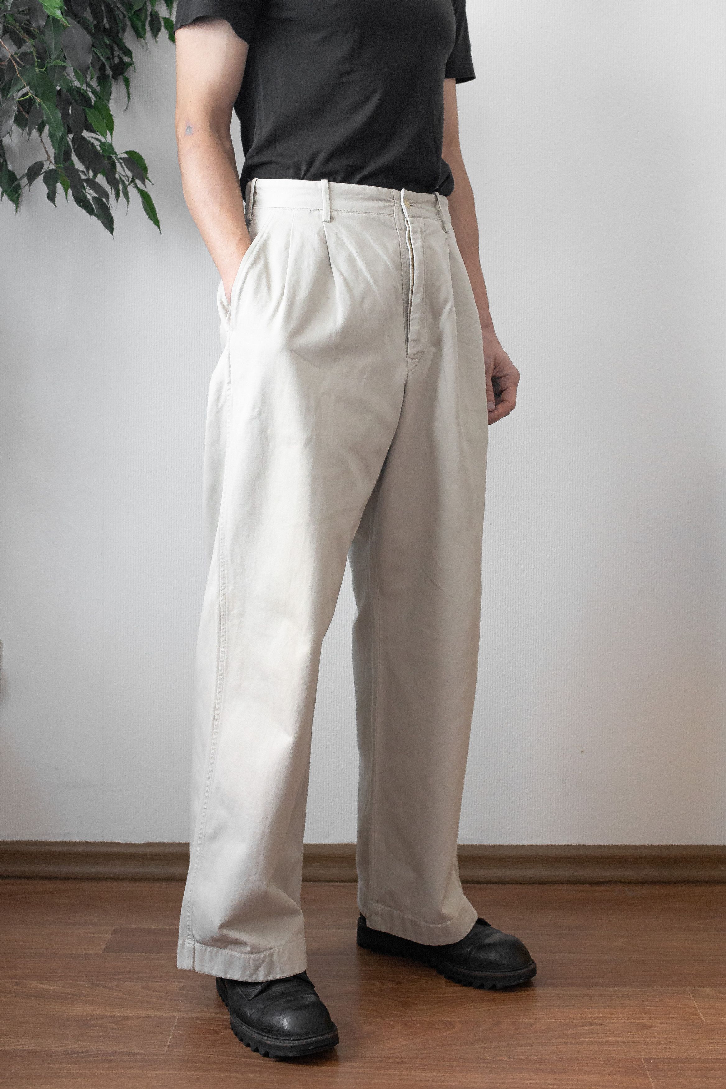 Yohji Yamamoto 1998AW wide cotton pants Size US 32 / EU 48 - 2 Thumbnail