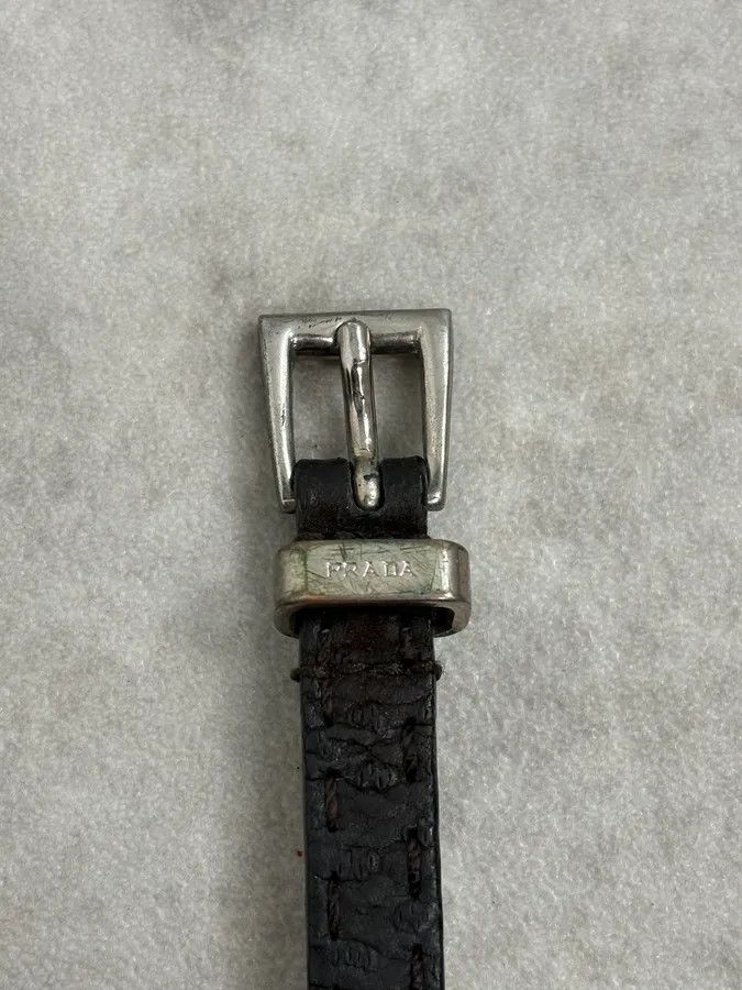 Prada 2000s Prada Double Wrap Dark Leather Bracelet Size ONE SIZE - 6 Thumbnail