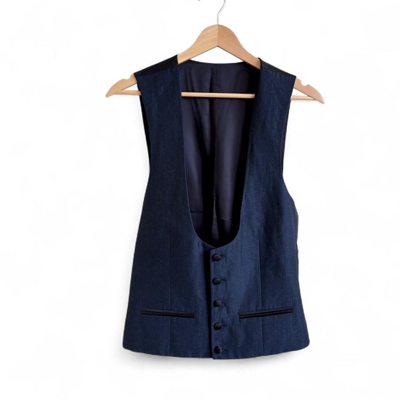 Suitsupply SuitSupply Blue Wool Linen Tuxedo Jacket & Waistcoat 34R Size 34R - 2 Thumbnail