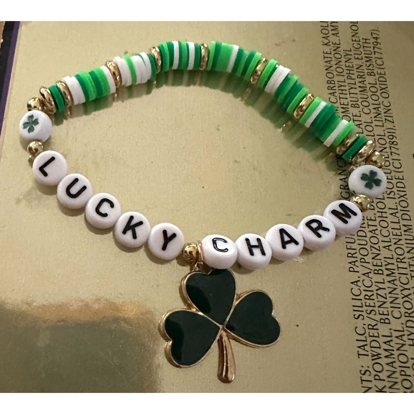 Handmade St Patricks Day Bracelet New Beaded Shamrock Lucky Charm New Size ONE SIZE - 5 Thumbnail
