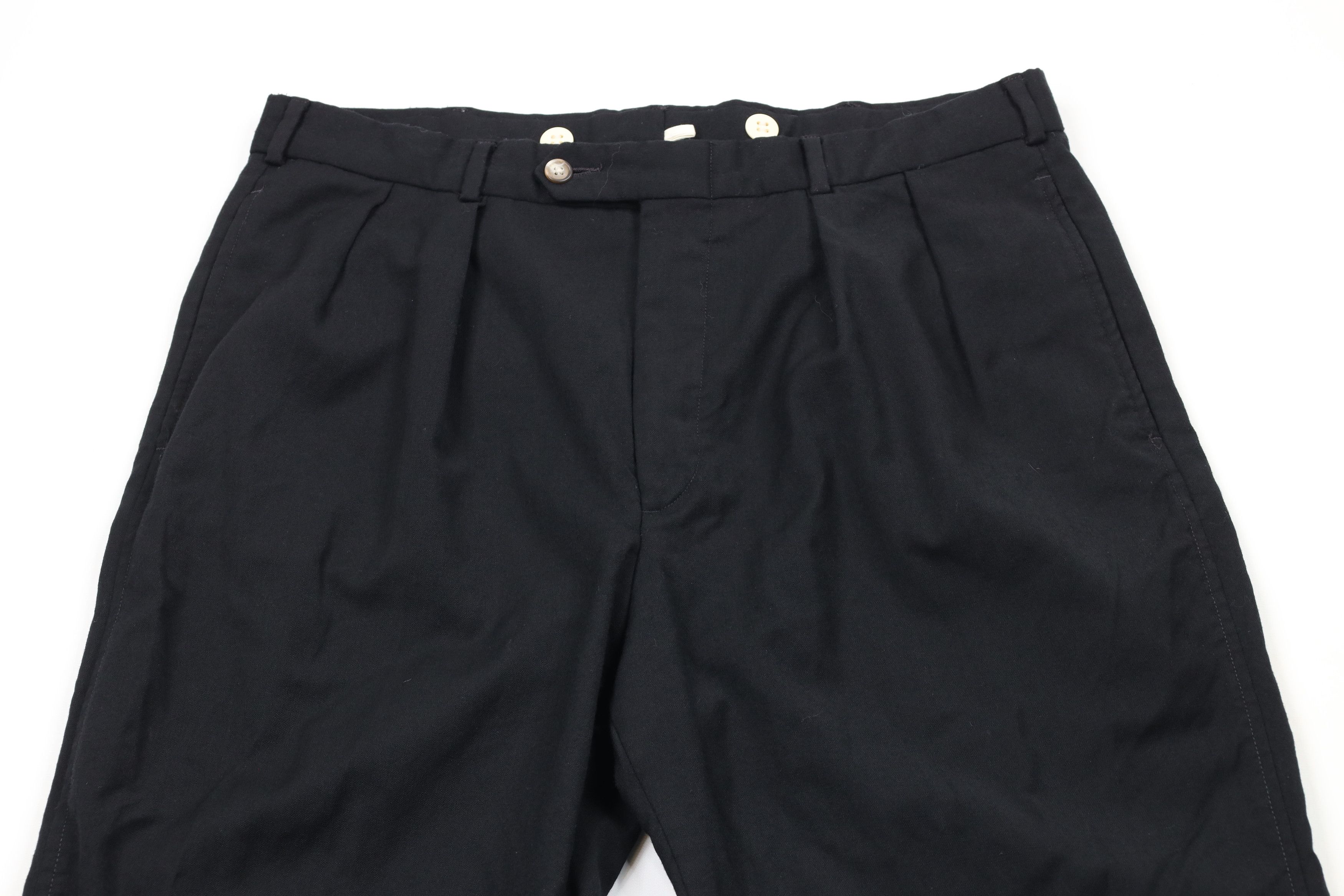 Lands' End × Vintage Vintage 90s Lands End Wide Leg Wool Chino Pants Black USA Size US 34 / EU 50 - 2 Thumbnail