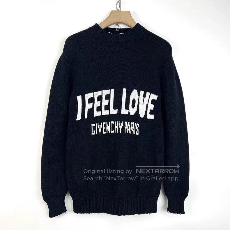 Givenchy Givenchy Black Distressed Logo Destroyed Knit Sweater Size US S / EU 44-46 / 1 - 1 Thumbnail