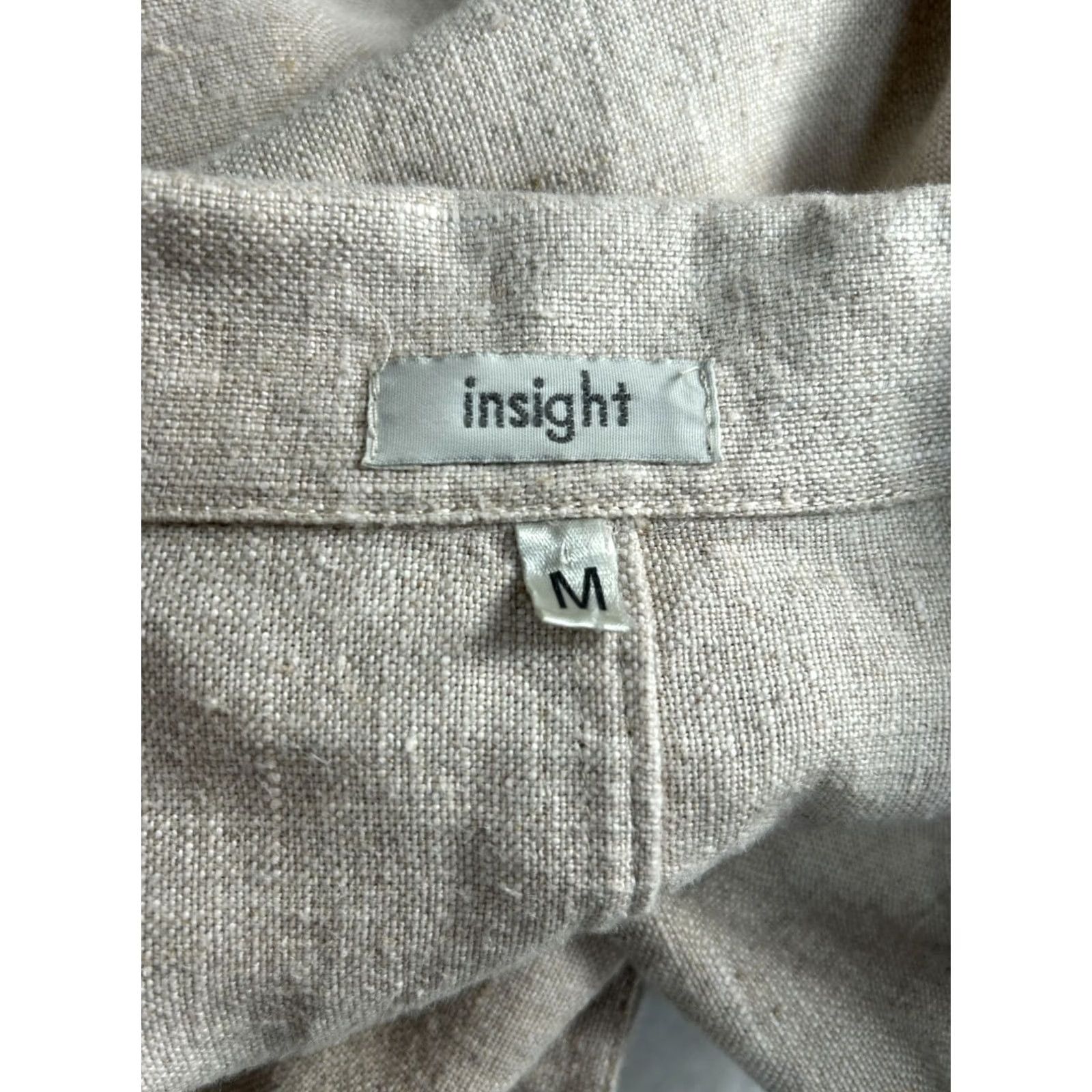Insight Insight Womens Beige Linen Blazer Medium Short Sleeve Button Front Jacket Size 32" / US 10 / IT 46 - 3 Thumbnail