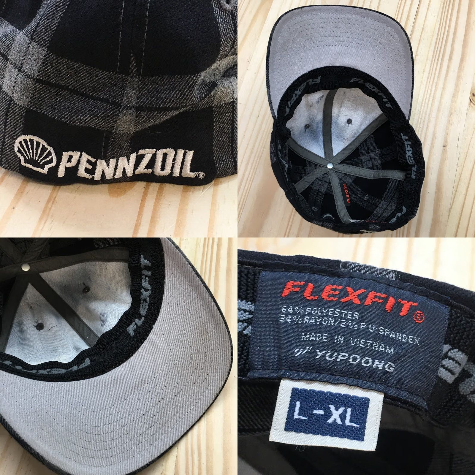 Vintage Flexfit Speed Asylum Pennzoil Baseball Cap Mens Black L-XL Embroidered Logo Size ONE SIZE - 8 Thumbnail