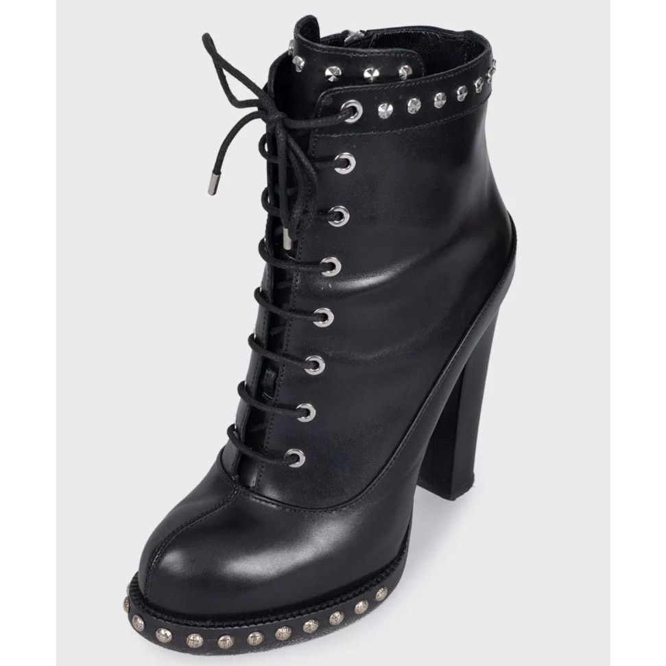 Alexander McQueen Alexander McQueen Black Leather Ankle Boots Sz.39 Size US 8 / IT 38 - 3 Thumbnail