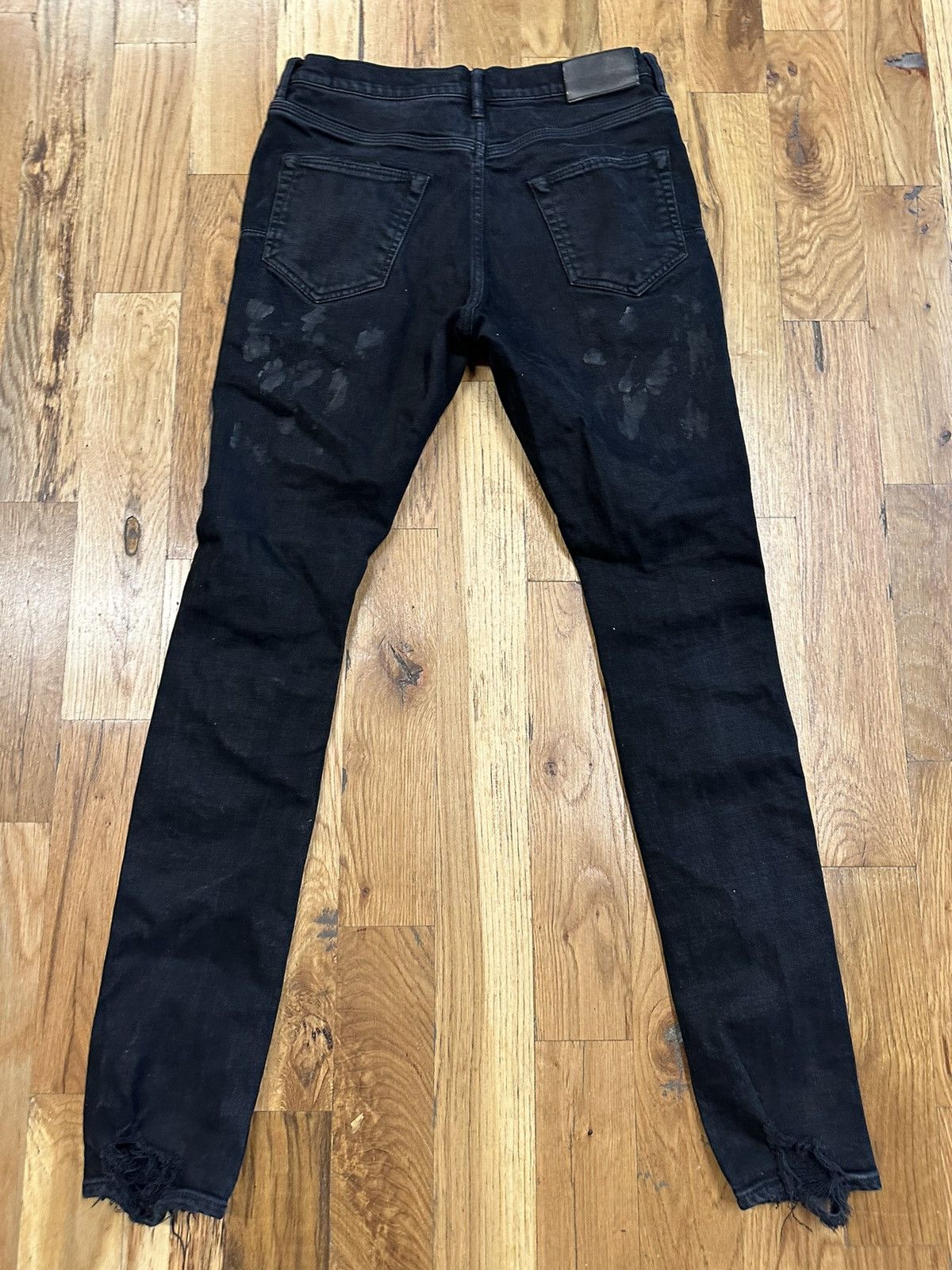 Purple Brand Purple Brand Splatter Distressed Black Denim Jeans Size 29 Size US 29 - 2 Thumbnail