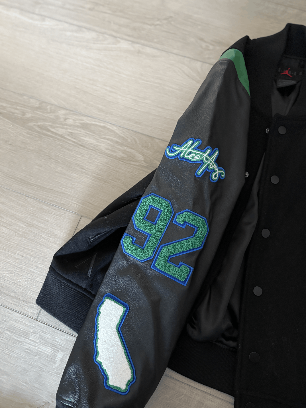 Jordan Brand Jordan x Aleali May Varsity Jacket XSmall Black Green Blue Size XS / US 0-2 / IT 36-38 - 4 Thumbnail