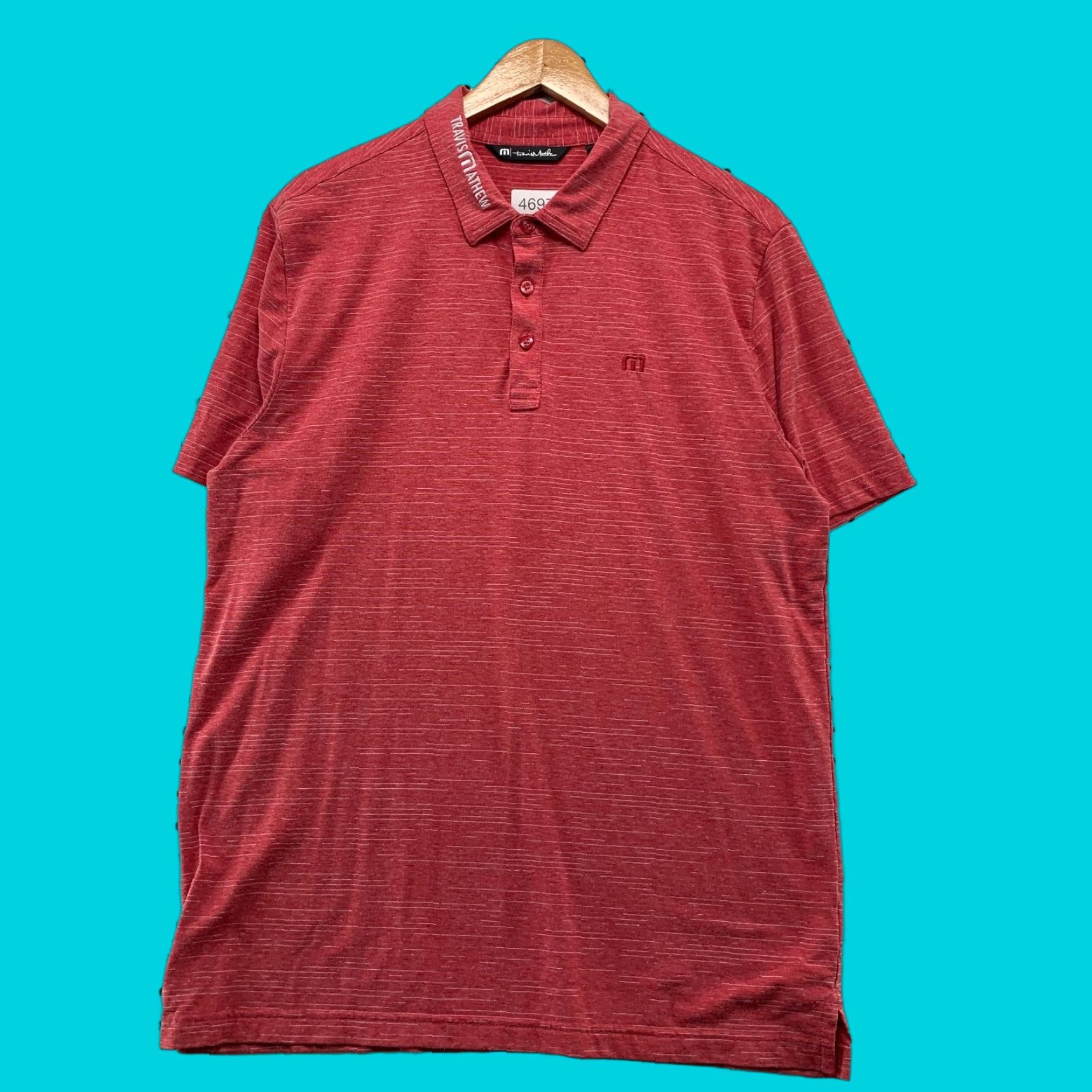 TravisMathew Travis Mathew Tour Polo Shirt Mens Large Red Embroidered Collar Short Sleeve Shirt Size US L / EU 52-54 / 3 - 1 Thumbnail