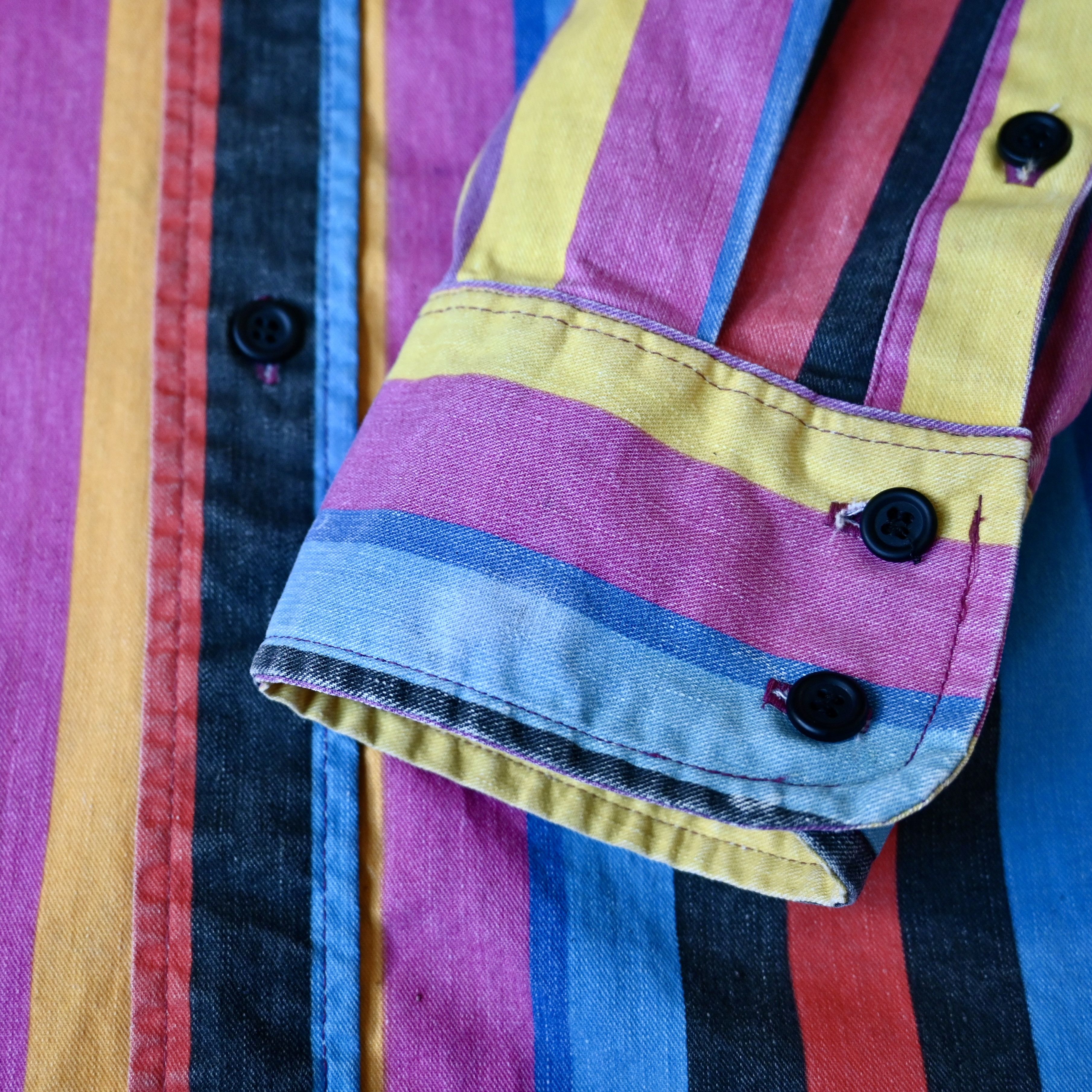 VTG 1990s Wrangler Brushpopper cape shirt multi/pink 16.5