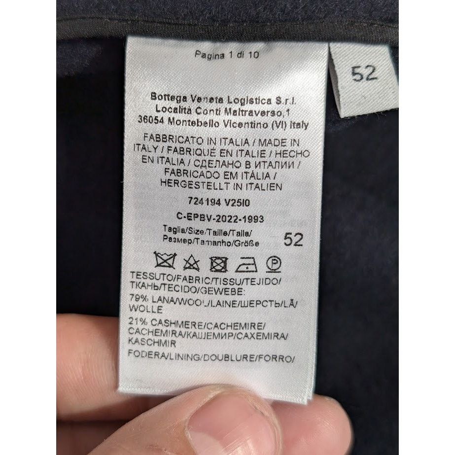 Bottega Veneta o1rshd1 Double Wool Cashmere Coat in Midnight Blue Size US L / EU 52-54 / 3 - 17 Thumbnail