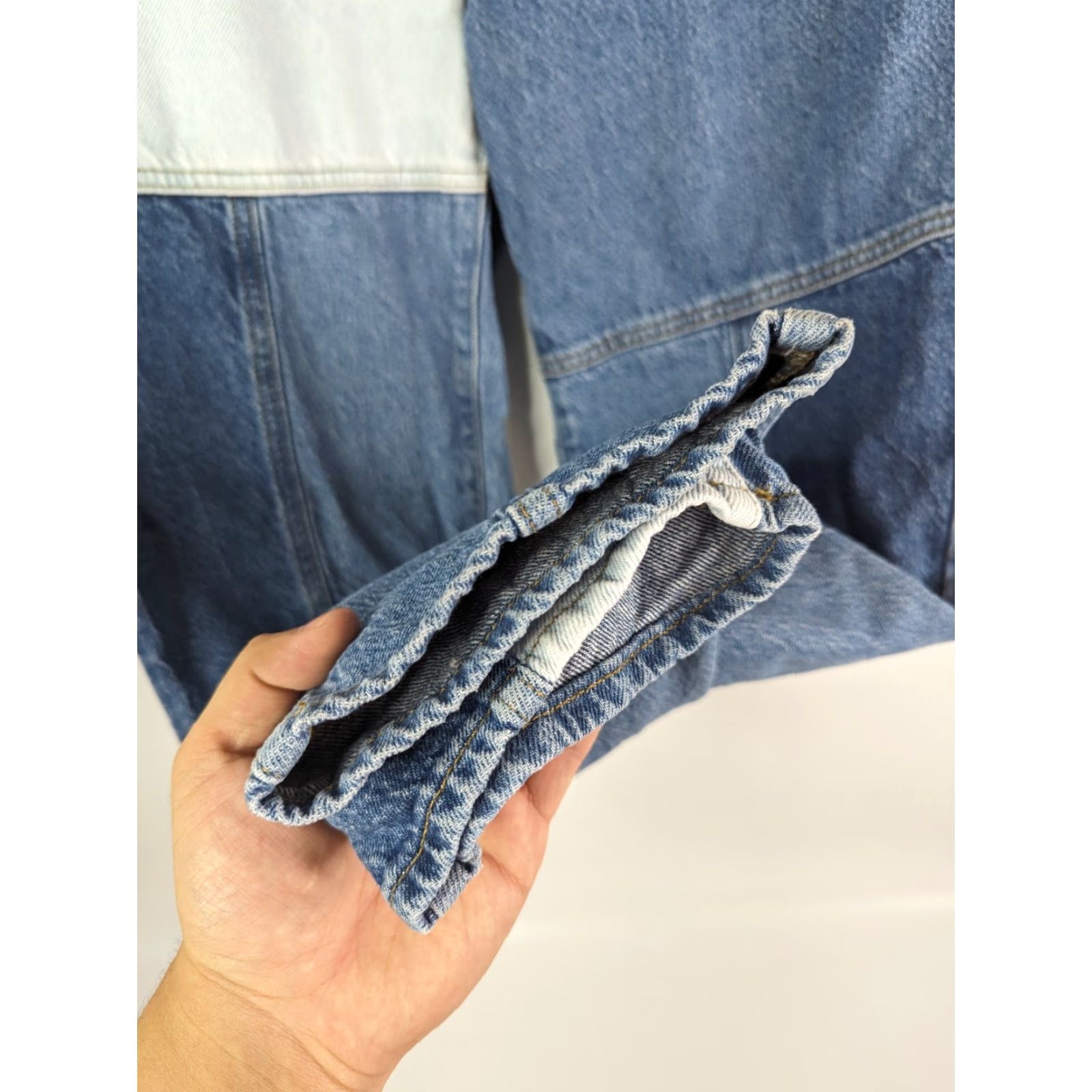 Pacsun PacSun Jeans Women Patchwork Eco Two-Tone Colorblock High Rise Straight Leg Size 28 Blue 100% Cotton Denim Size 28" / US 6 / IT 42 - 4 Thumbnail