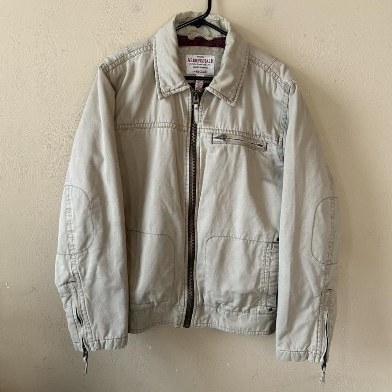 Aeropostale Y2K Aeropostale Khaki / Burgundy Quilt Zipper Work Jacket Size US M / EU 48-50 / 2 - 1 Thumbnail