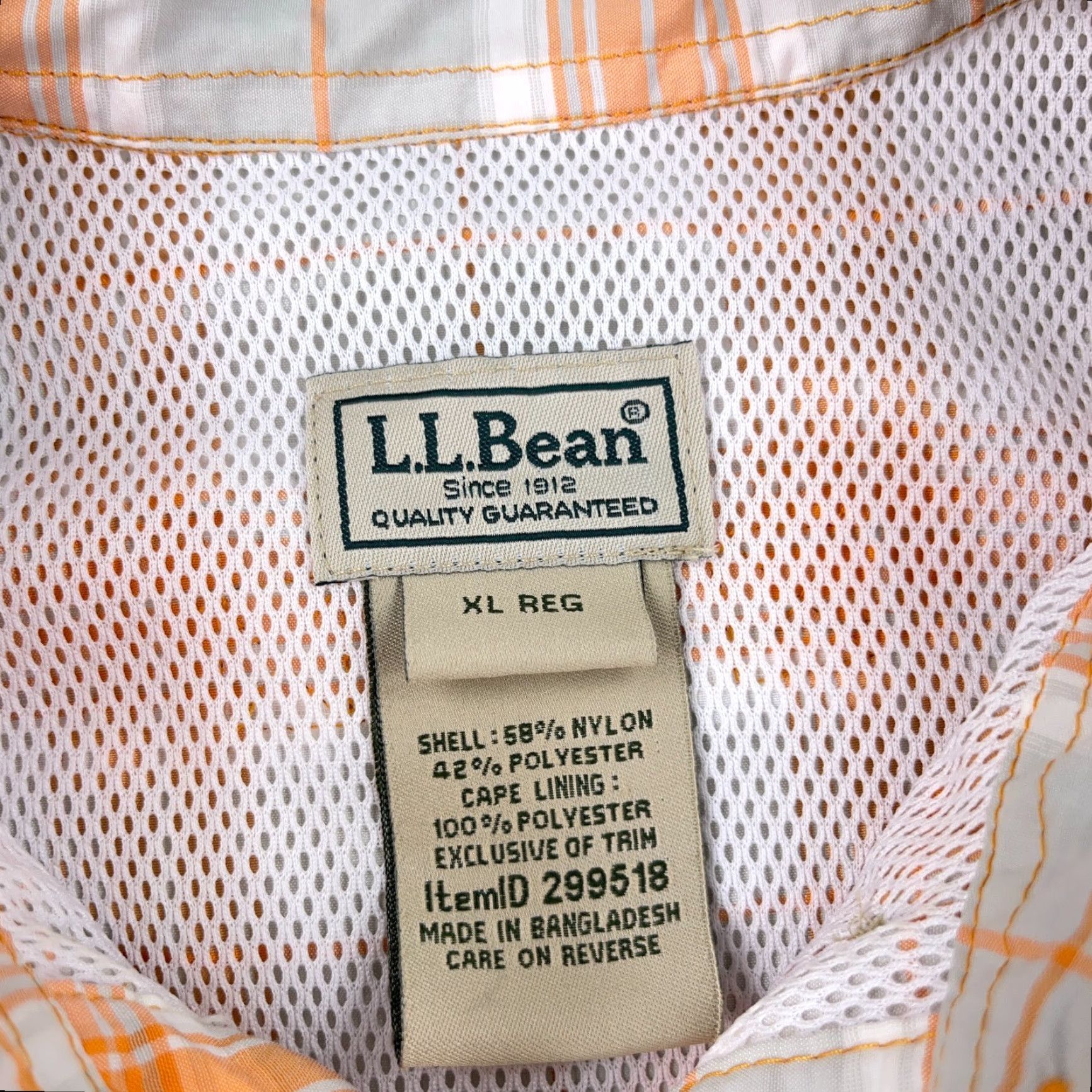 Vintage LL Bean Shirt Men XL Orange Plaid Button-Up Performance Vented Hiking Camp Shirt Size US XL / EU 56 / 4 - 2 Thumbnail