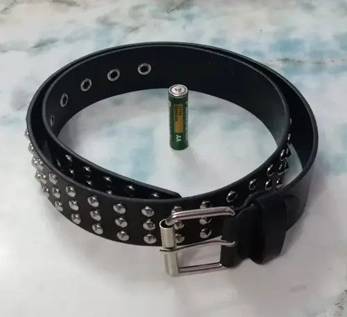 Other 110cm Round Studded Punk Biker Belt Size ONE SIZE - 6 Thumbnail