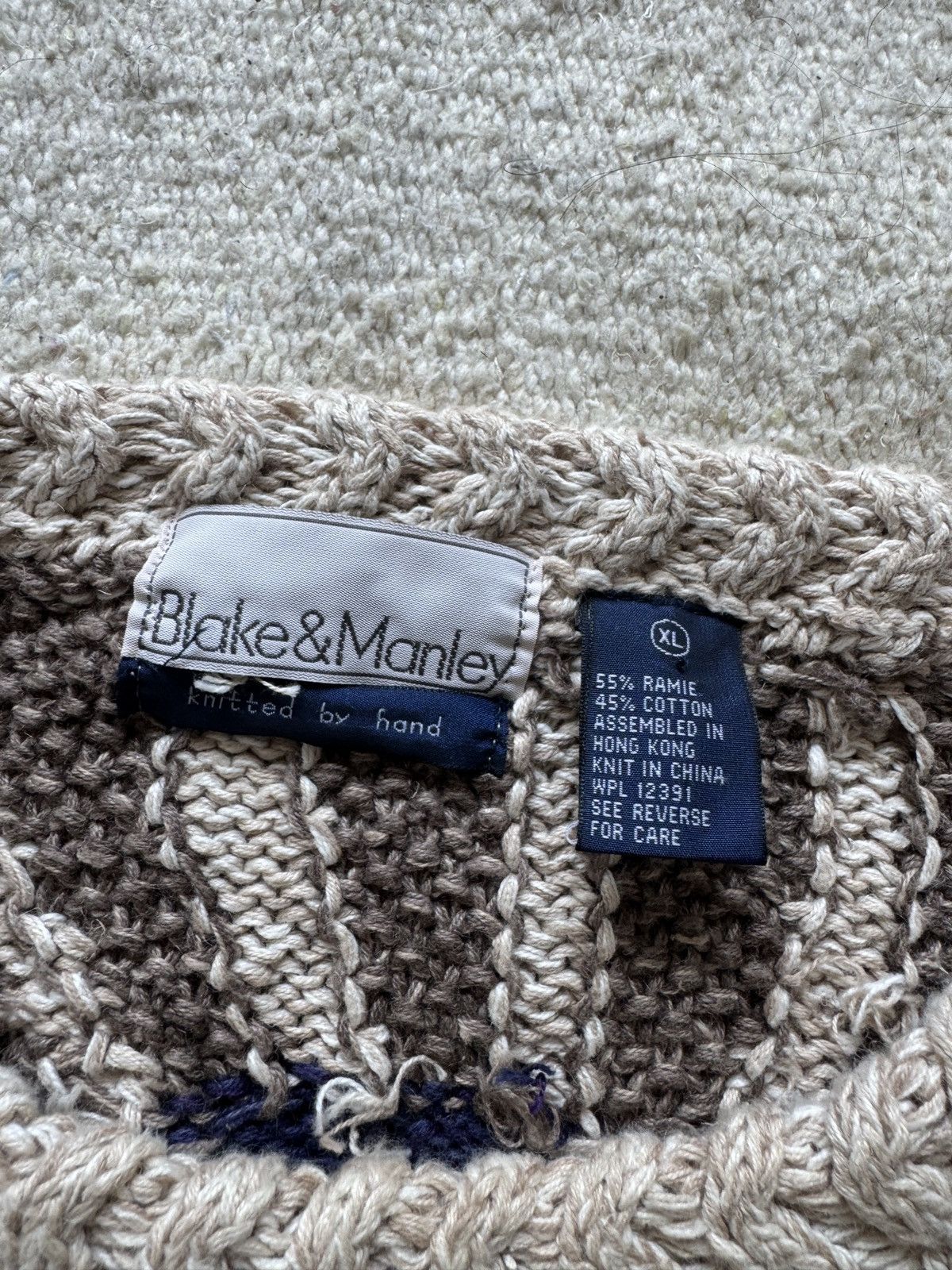 Vintage Vintage 90s Blake & Manley Knit Grandpa Sweater XL Size US XL / EU 56 / 4 - 3 Thumbnail