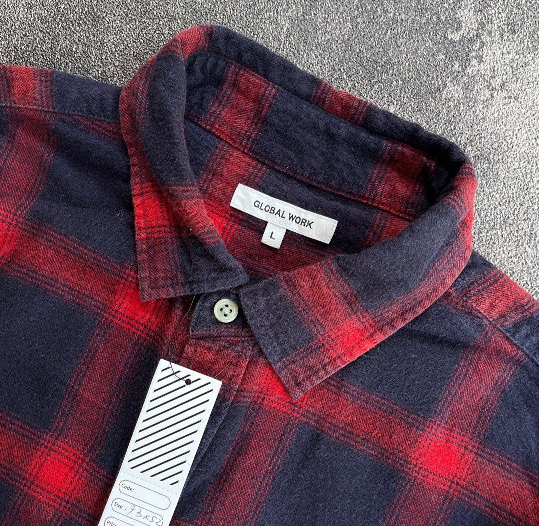 Japanese Brand GLOBAL WORK Veterano Flanel Shirt Size US L / EU 52-54 / 3 - 5 Thumbnail