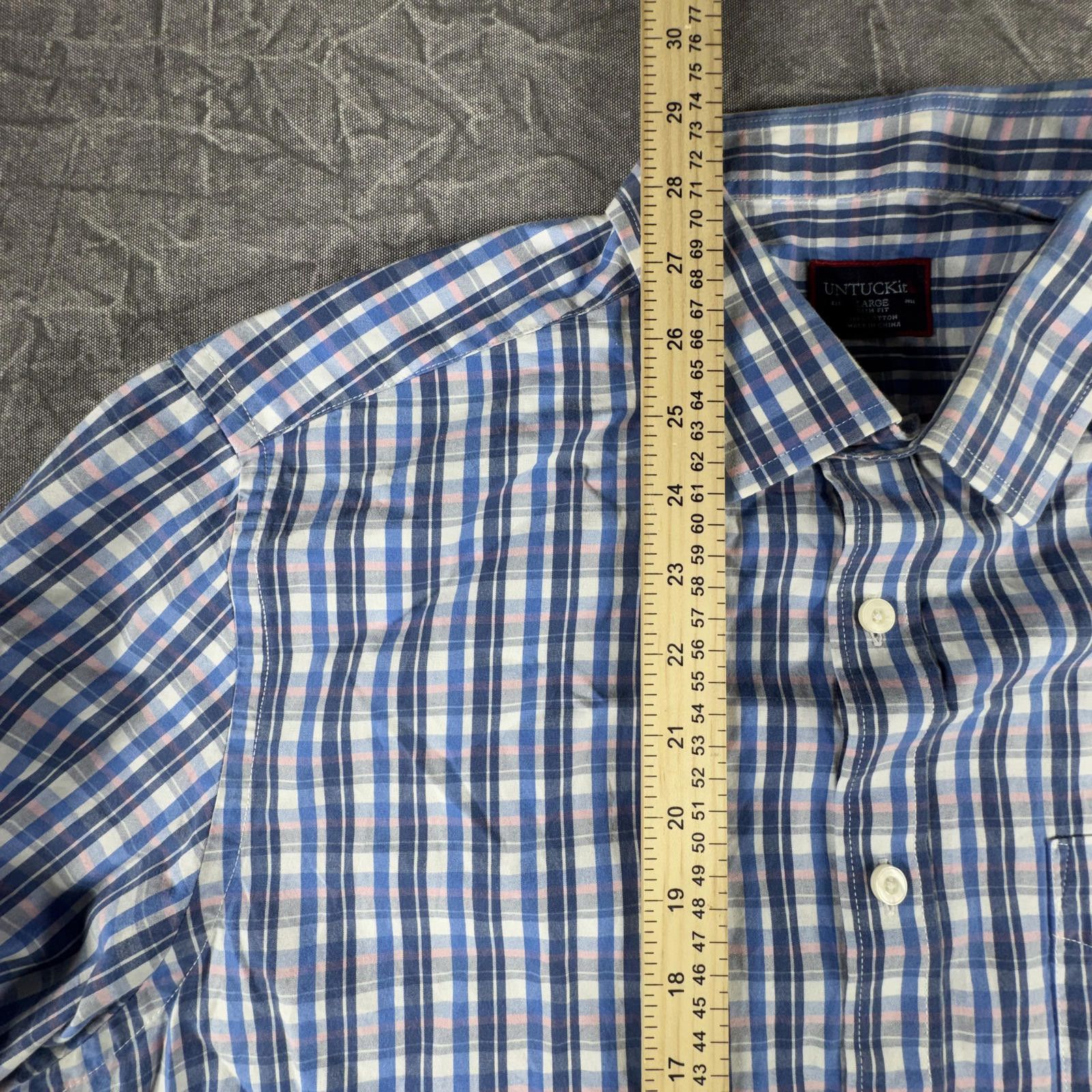 UNTUCKit UNTUCKit Button up Men's L Blue Pink 100% Cotton Size US L / EU 52-54 / 3 - 4 Thumbnail
