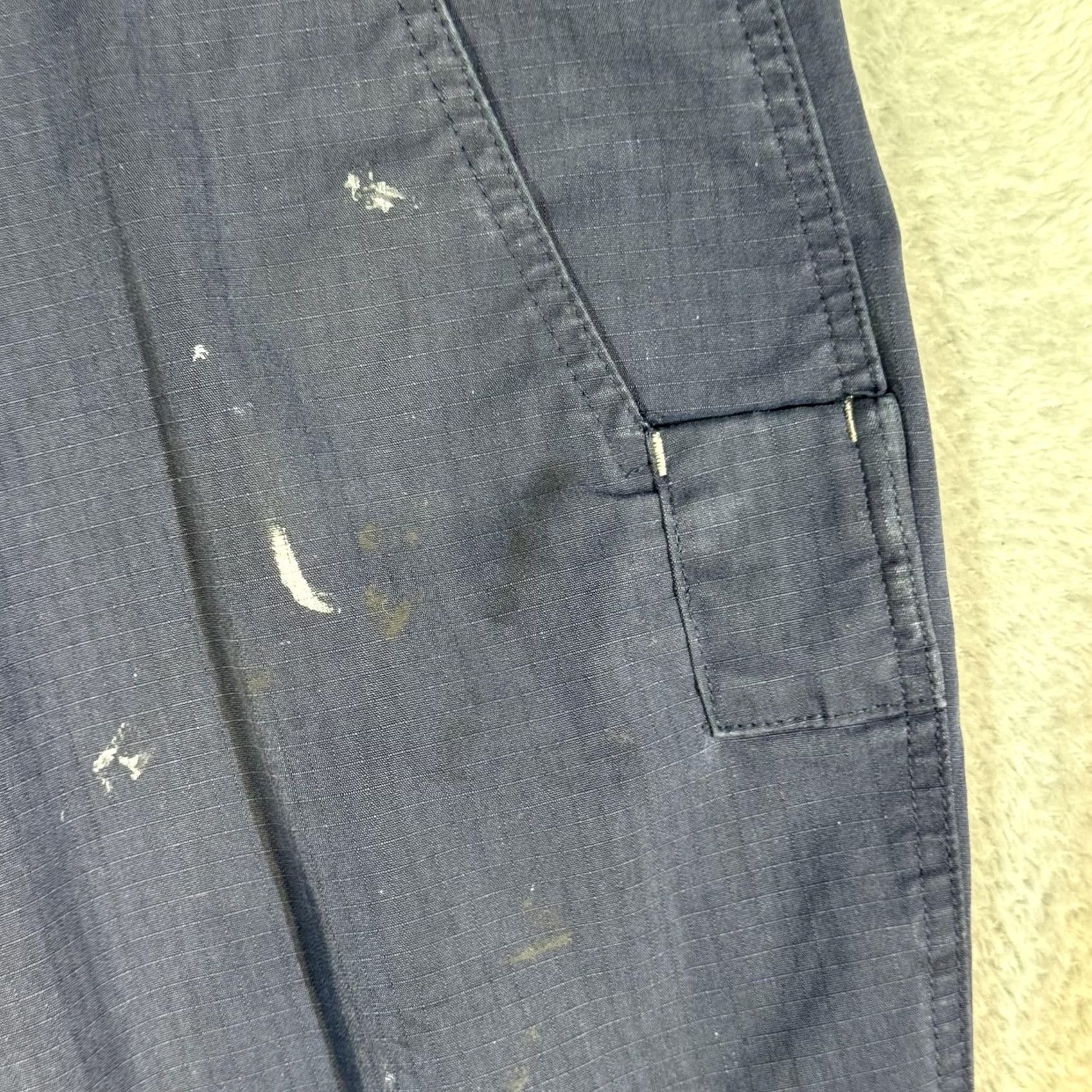 Carhartt Carhartt Pants Mens 40x30 Navy Ripstop Work Utility Relaxed Fit Paint Stains Size US 38 / EU 54 - 5 Thumbnail