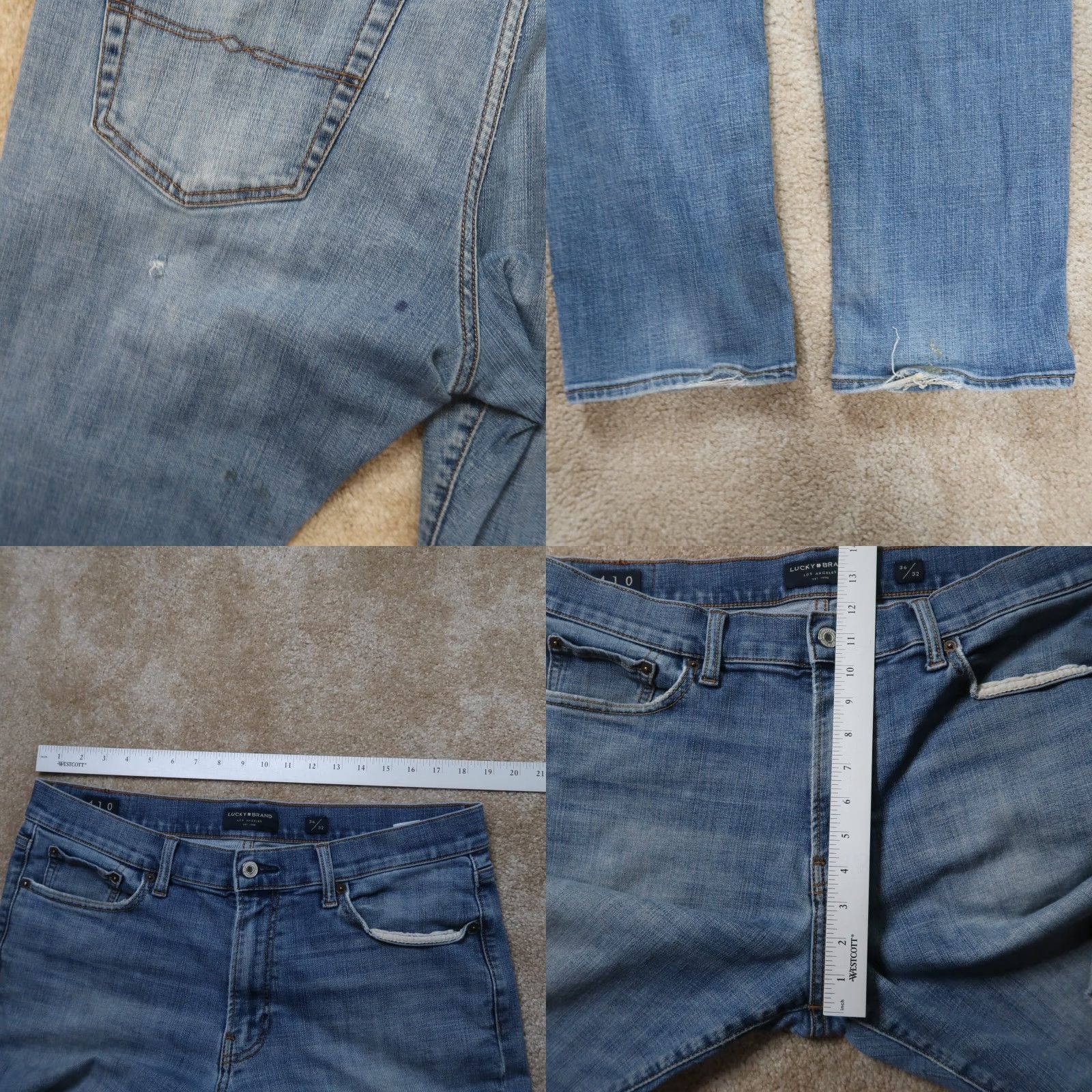 Lucky Brand Lucky Brand 410 Jeans Men Athletic Slim Straight 36x32 Blue Denim Grounded by 5-Pocket Design Size US 36 / EU 52 - 10 Thumbnail