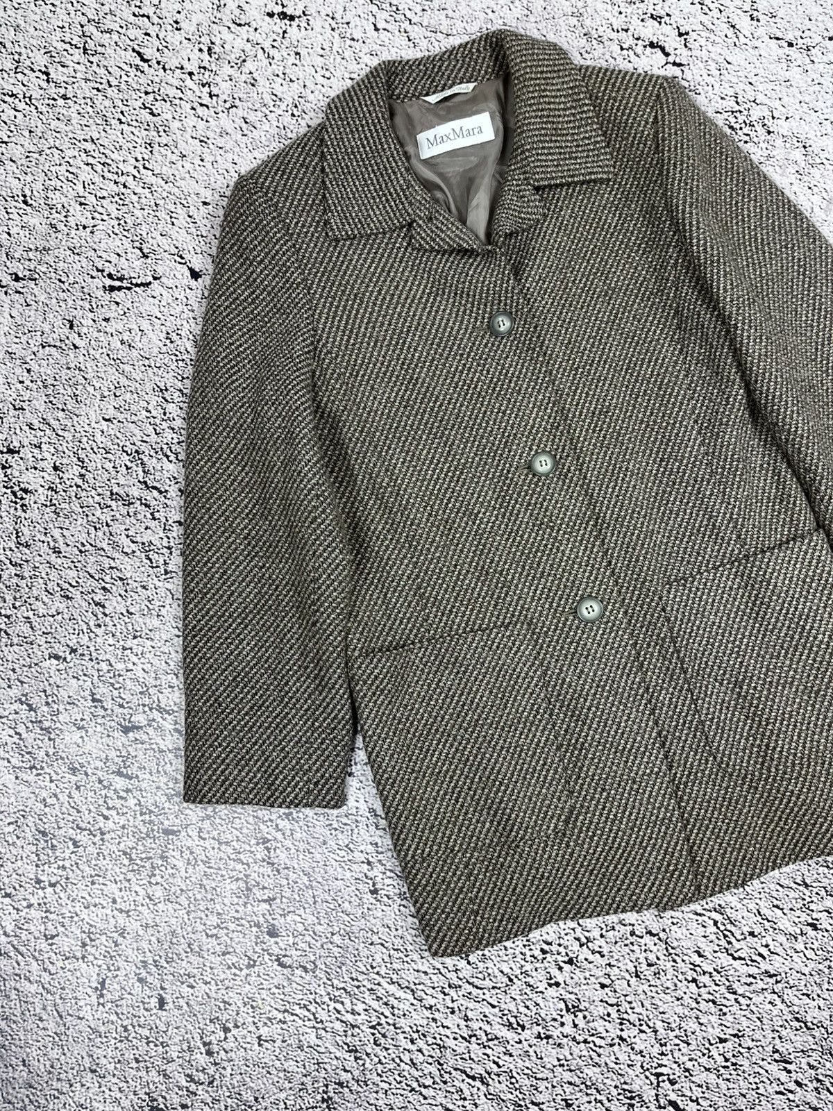 Max Mara Max Mara Houndstooth Wool Cropped Light Coat Old Money Size L / US 10 / IT 46 - 2 Thumbnail