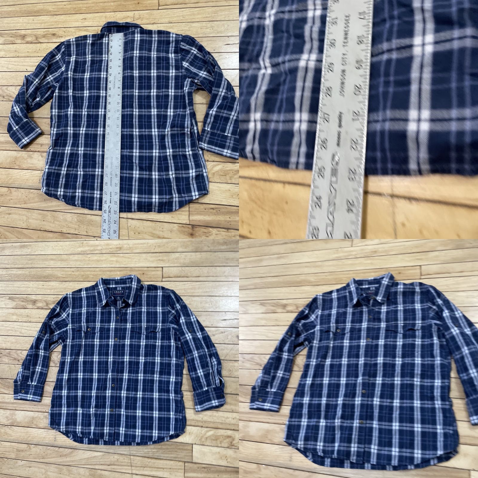 Chaps CHAPS Denim Cotton Shirt Women L Blue Plaid Button-Up Long Sleeve Western Size L / US 10 / IT 46 - 8 Thumbnail