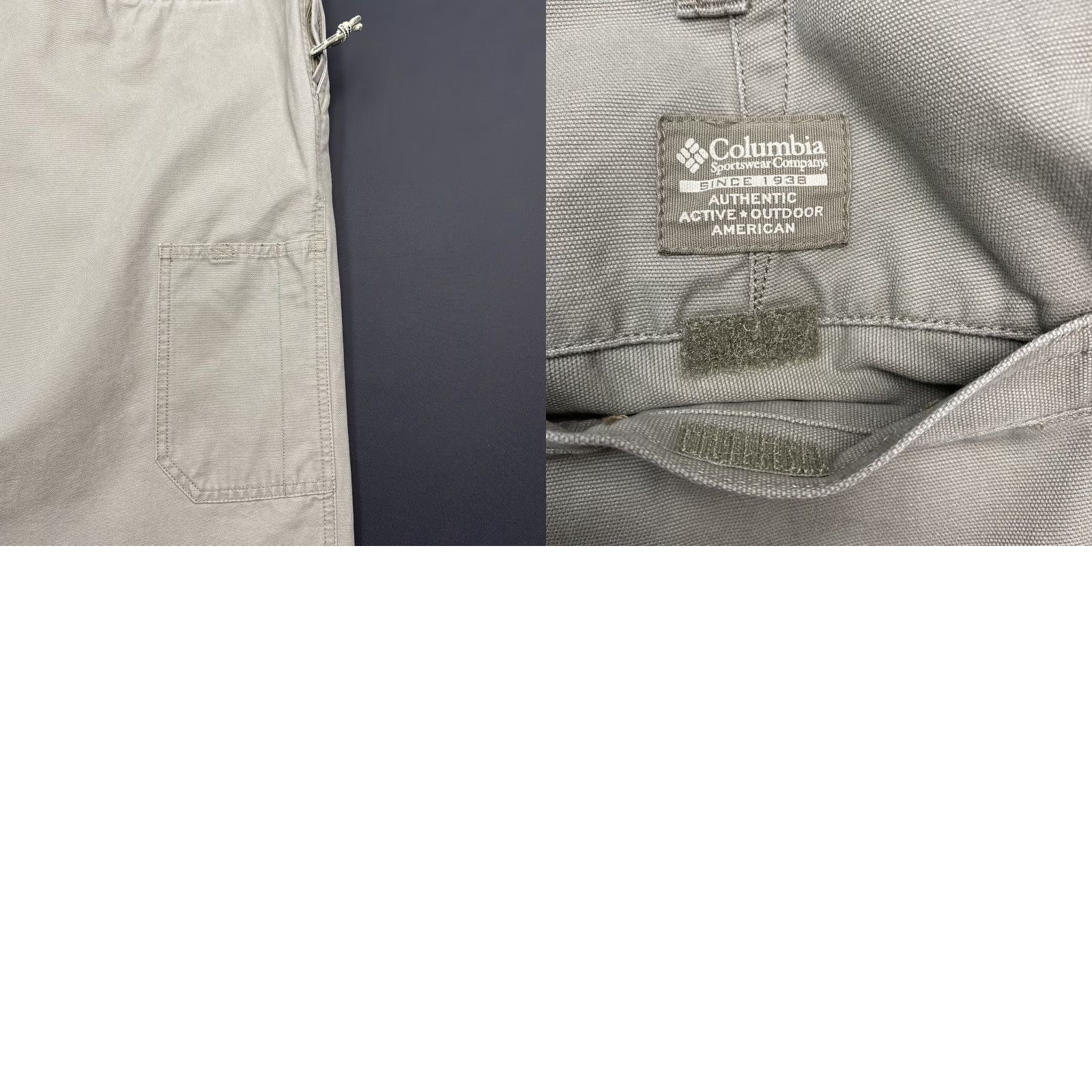Vintage Columbia Cargo Pants Mens 38x30 Stone Washed Outdoor Hiking Zip Pocket Pants Mens Beige Pockets Outdoor 90s? Size US 38 / EU 54 - 8 Thumbnail