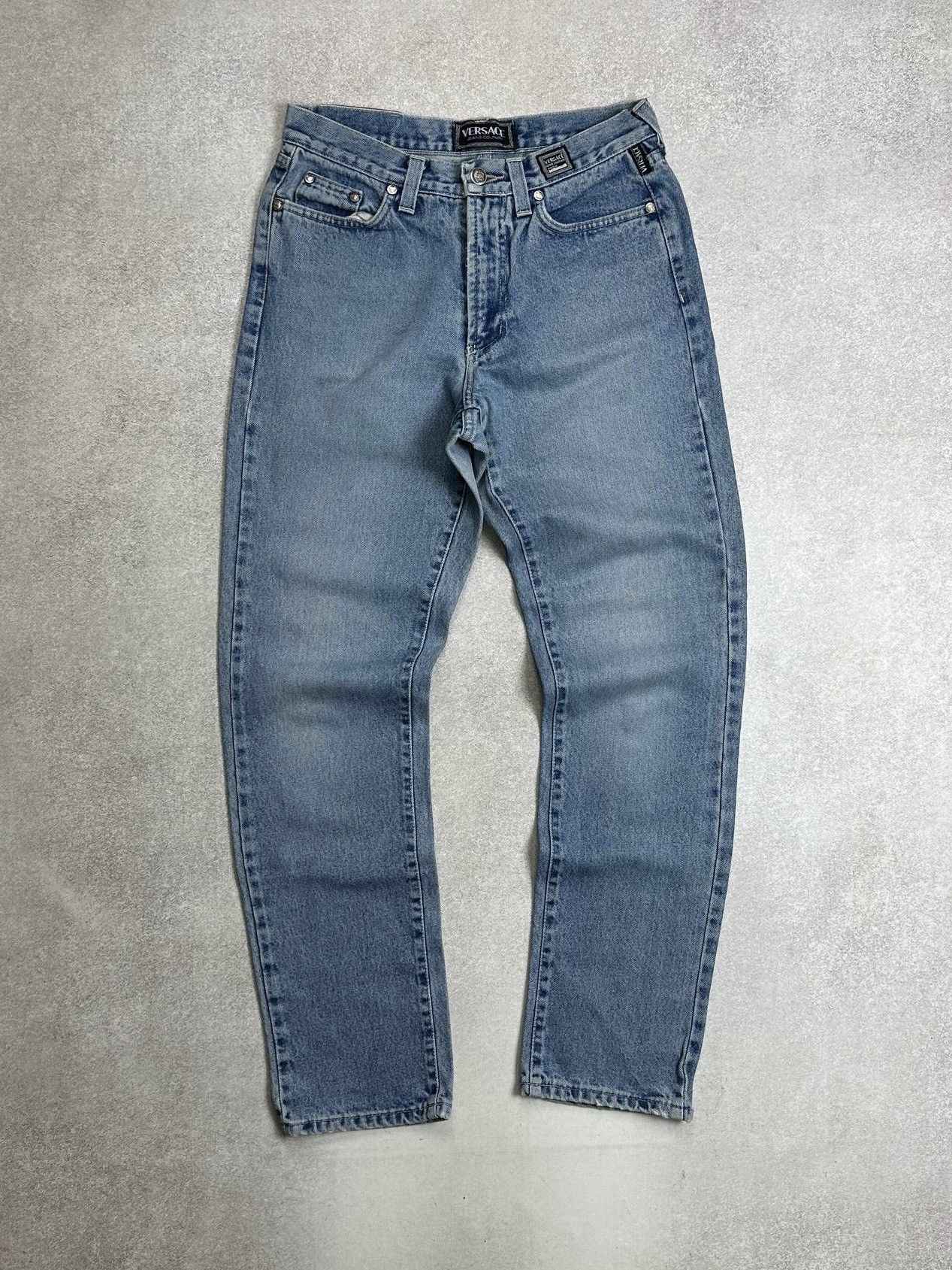 Versace Vintage Versace Medusa Baggy Blue Denim Jeans Pants 30 Size US 30 / EU 46 - 4 Thumbnail
