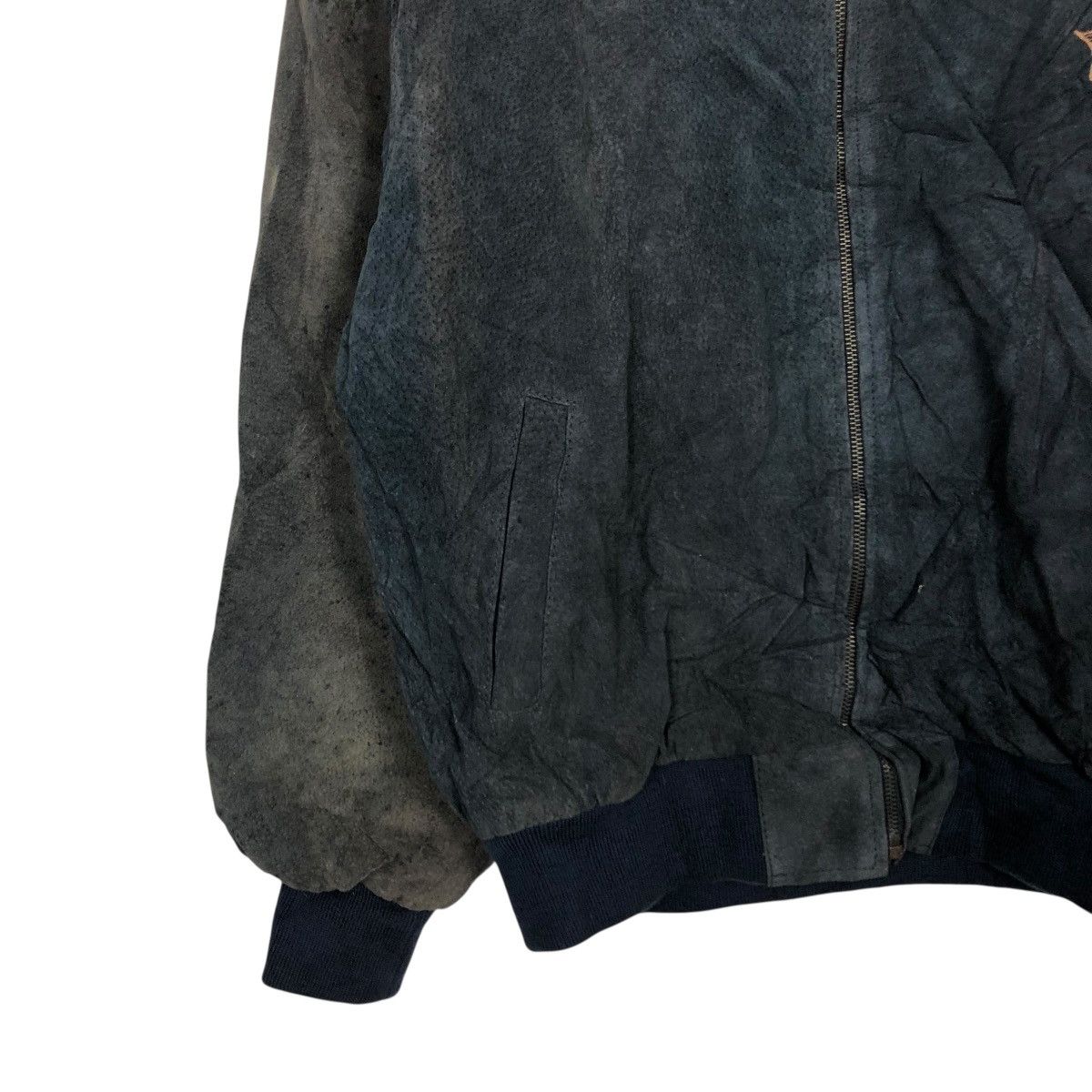 Vintage 🔥VINTAGE BOMBER LEATHER JACKET MARZENO BIG LOGO ISSEY MIYAKE Size US M / EU 48-50 / 2 - 6 Thumbnail
