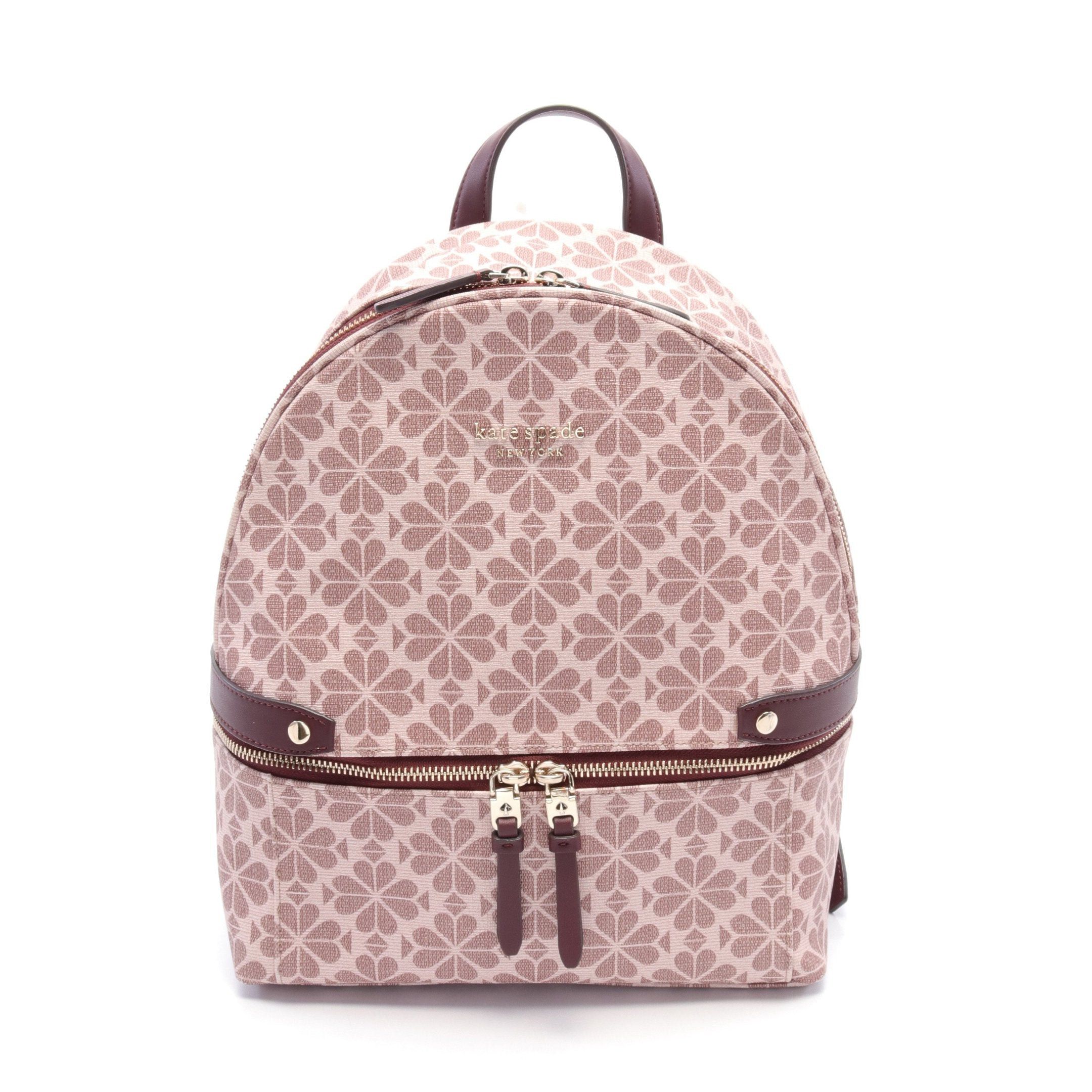 Kate Spade Daypack Spade Flower Medium Backpack Rucksack Leather Pink Bordeaux