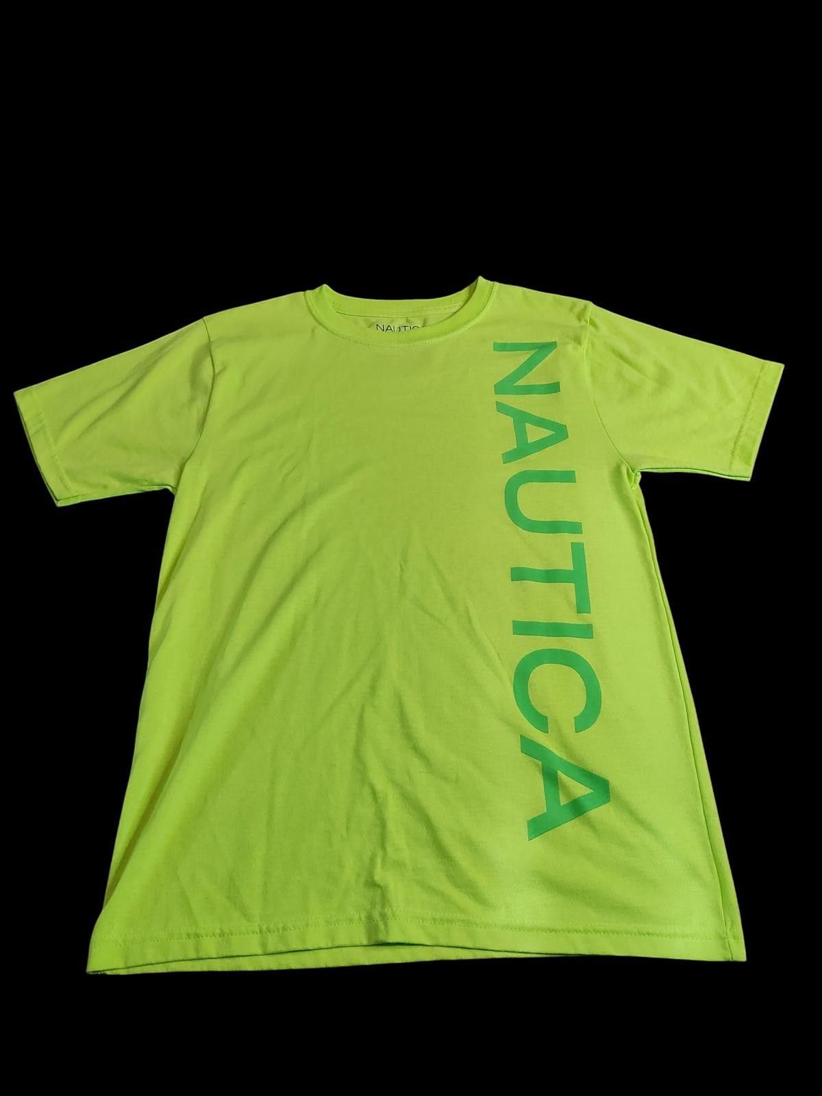 Nautica Nautica Unisex Kids' Lime Green T-Shirt with Vertical Logo Size US L / EU 52-54 / 3 - 3 Thumbnail