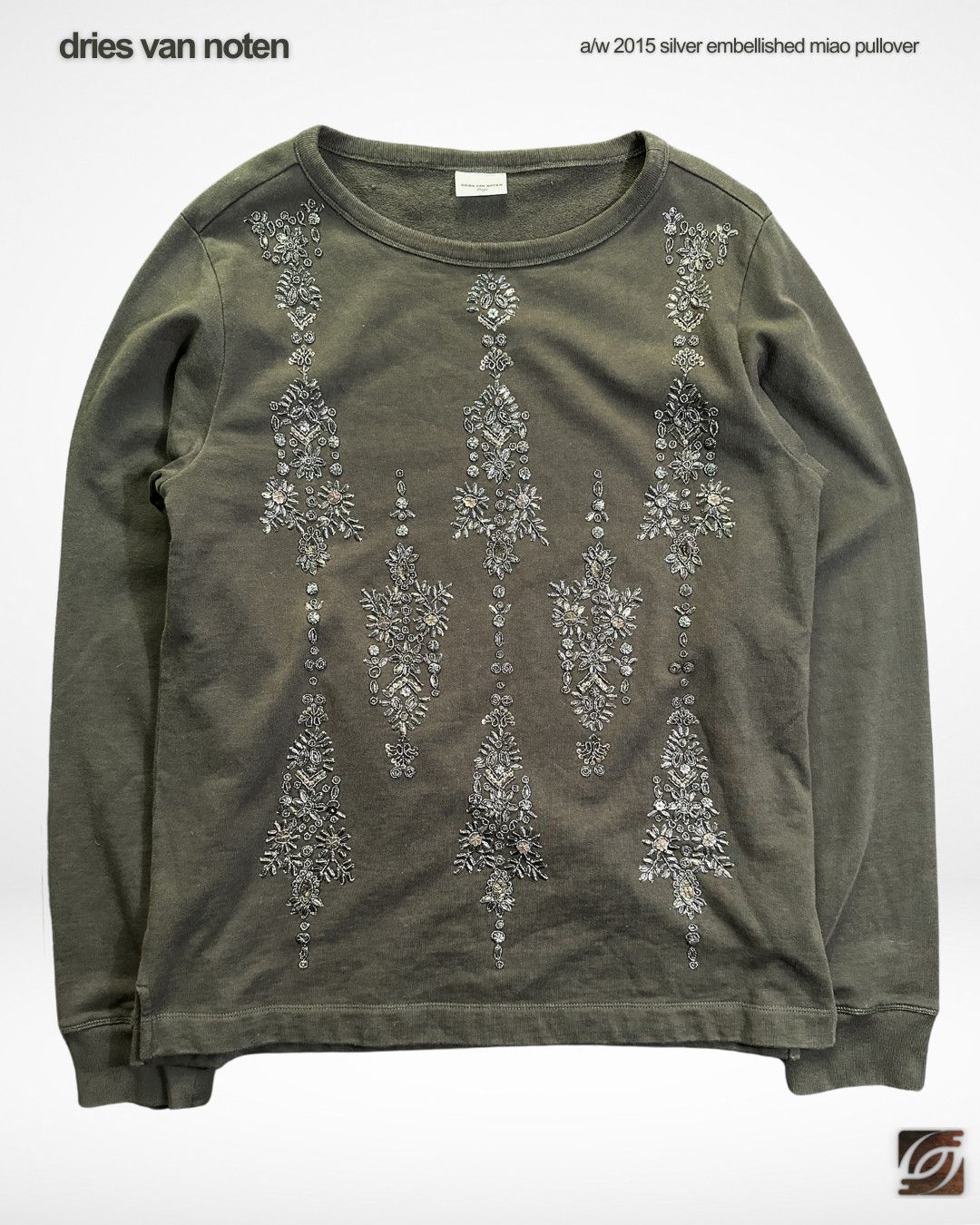 Dries Van Noten A/W 2015 Silver Embellished Miao Relaxed Pullover Size US L / EU 52-54 / 3 - 1 Thumbnail