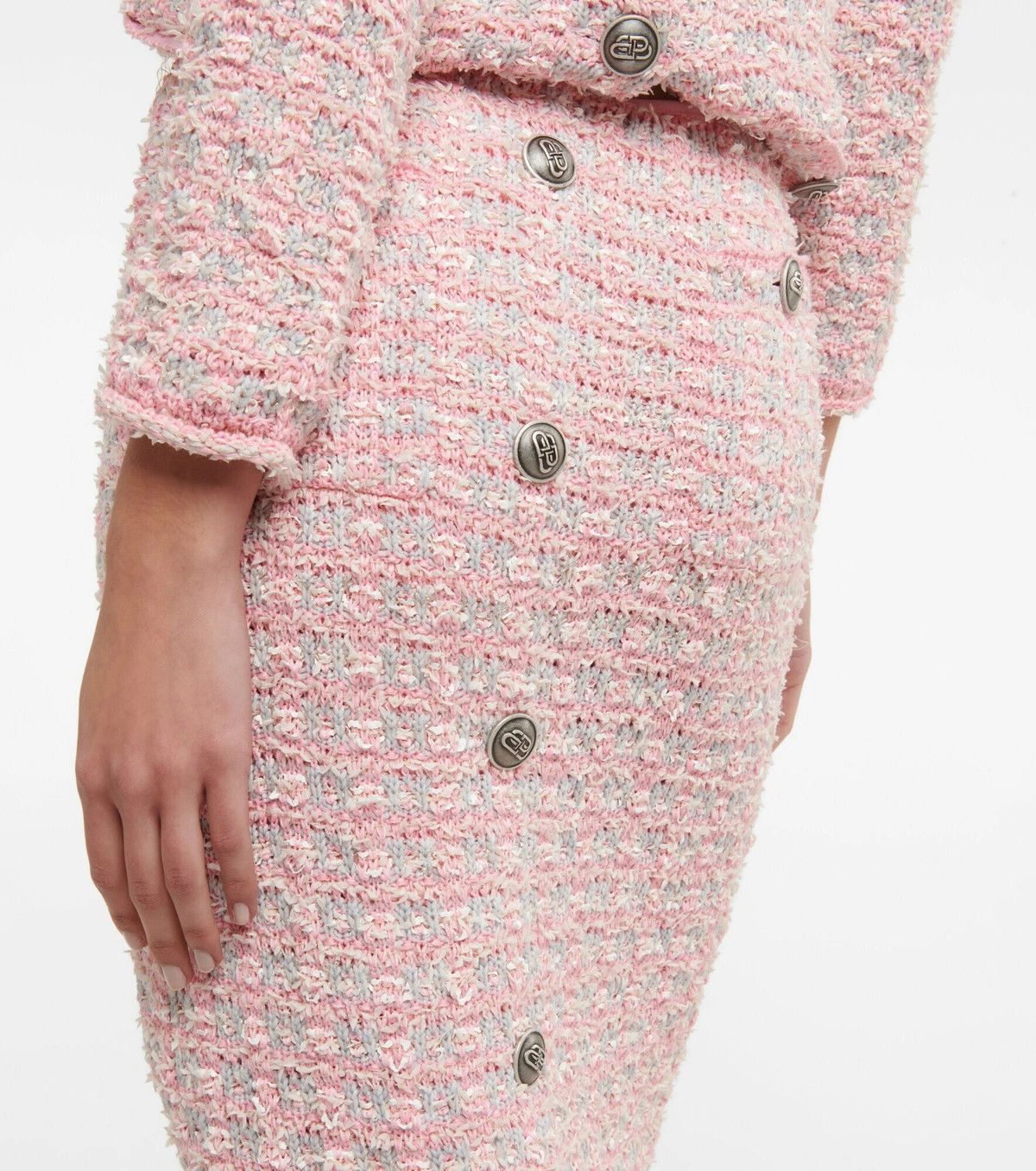 Balenciaga o1y0625 Midi Skirt in Pink Size 26" / US 2 / IT 38 - 3 Thumbnail