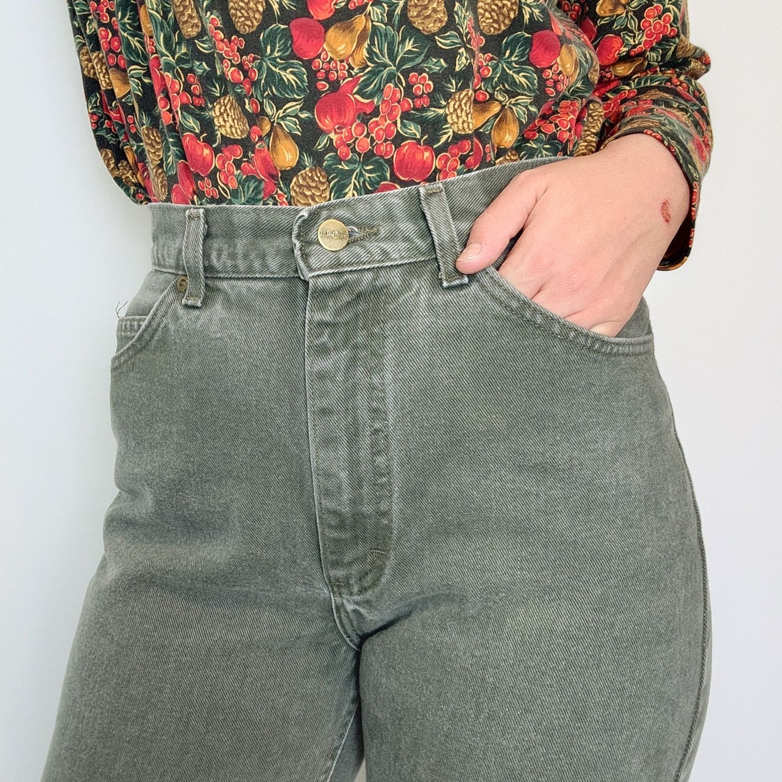 L.L. Bean Green L.L. Bean High Waisted Jeans 10 Vintage Petite Crop Size 32" / US 10 / IT 46 - 5 Thumbnail