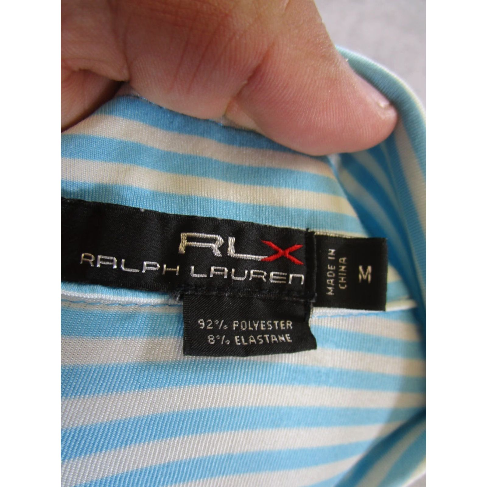 RLX Ralph Lauren RLX Ralph Lauren Polo Shirt Mens Medium White Striped Golf Stretch Outdoor Size US M / EU 48-50 / 2 - 7 Thumbnail
