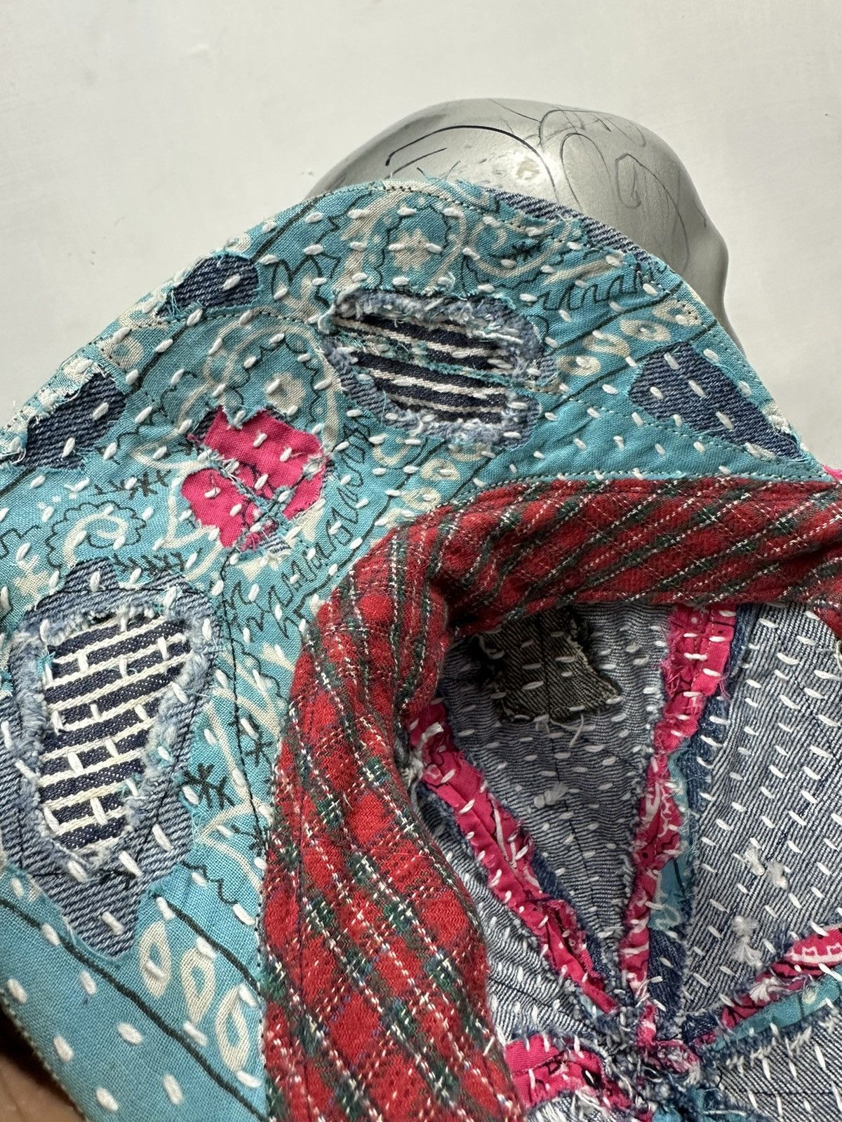 Art Comes First × Handmade Custom Made Distressed Paisley Patchwork Boro hats Size ONE SIZE - 14 Thumbnail