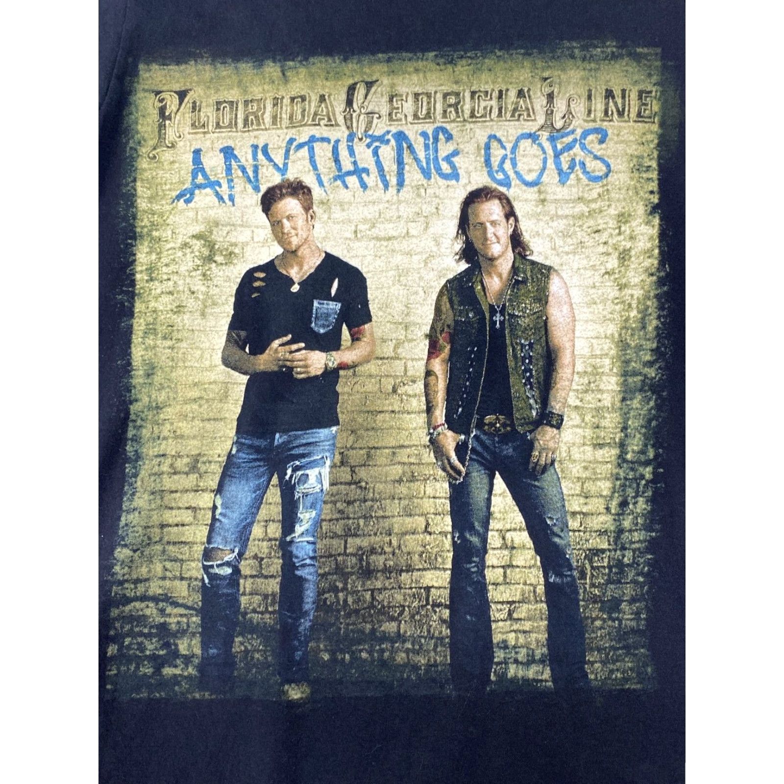 Gildan Florida Georgia Line Anything Goes T-shirt Size Small 2-sided Tour Shirt #447 Size US S / EU 44-46 / 1 - 2 Thumbnail