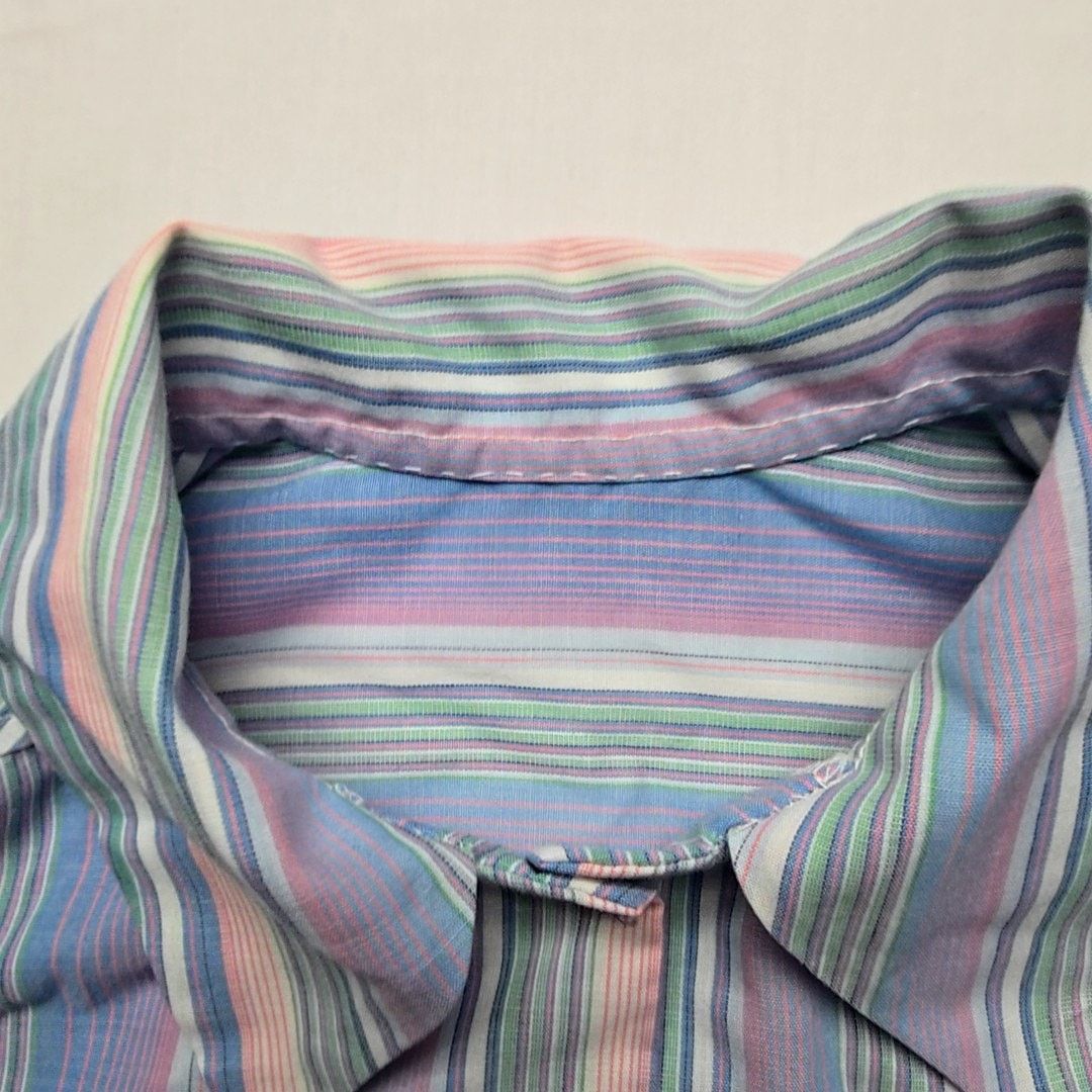 Vintage Vintage Striped Button Up Womens Pastel Blue M Shirt Size M / US 6-8 / IT 42-44 - 5 Thumbnail
