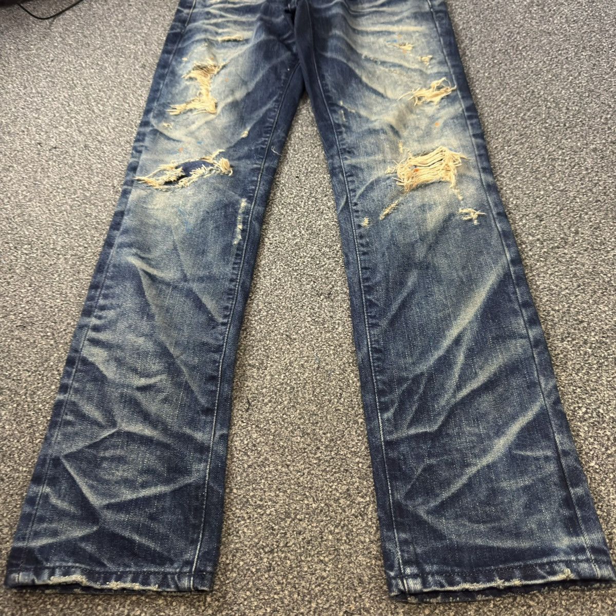 Black Label Distressed Black Label Paint Destroy Denim Jeans Amiri Style Size US 30 / EU 46 - 8 Thumbnail